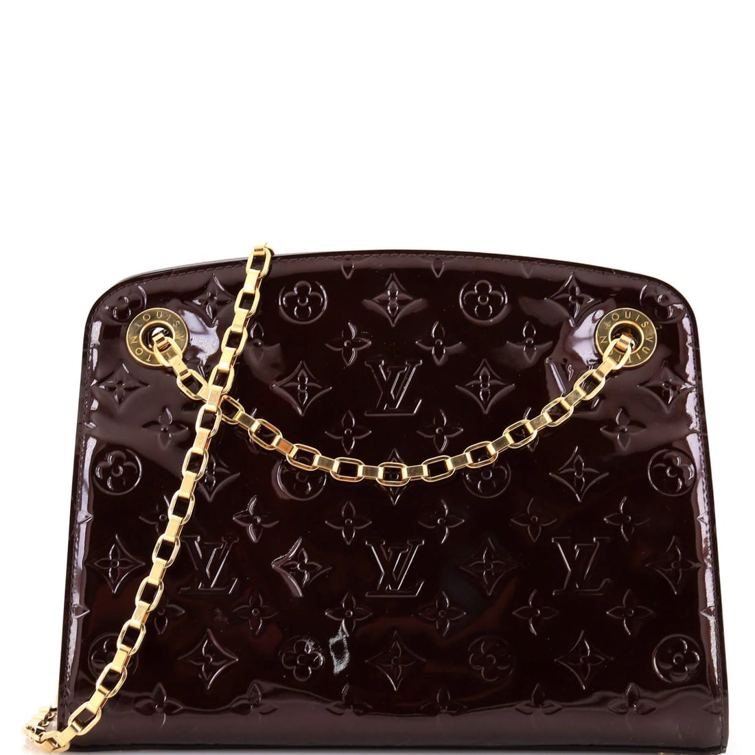 Louis Vuitton Virginia MM Monogram Vernis Handbag: Louis Vuitton Virginia MM Monogram Vernis Handbag Experience the iconic style of Louis Vuitton with this stunning Virginia MM Monogram Vernis Handbag, boasting a bold red patent leather exterior and