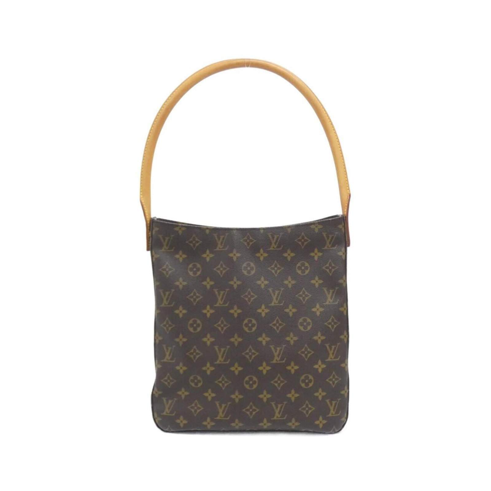 Louis Vuitton Coated Canvas Shoulder Bag: Louis Vuitton Coated Canvas Shoulder Bag A timeless and sophisticated shoulder bag, this Louis Vuitton Coated Canvas Marron bag exudes classic elegance with its gold hardware and rich, earthy tone. Th