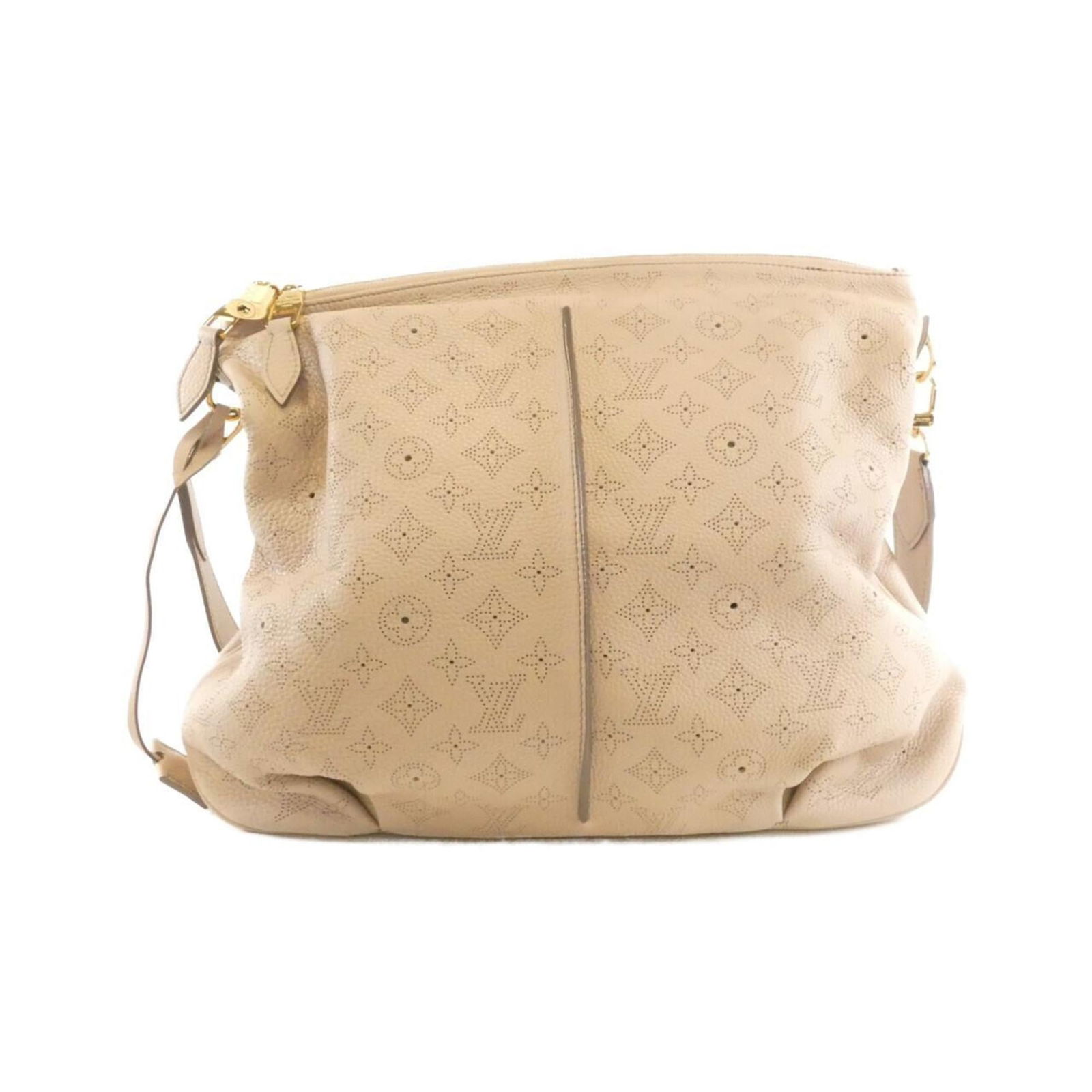 Louis Vuitton Leather Shoulder Bag: Louis Vuitton Leather Shoulder Bag Experience the timeless elegance of Louis Vuitton with this exquisite sable leather shoulder bag, crafted from high-quality calf leather and adorned with gold hardwa