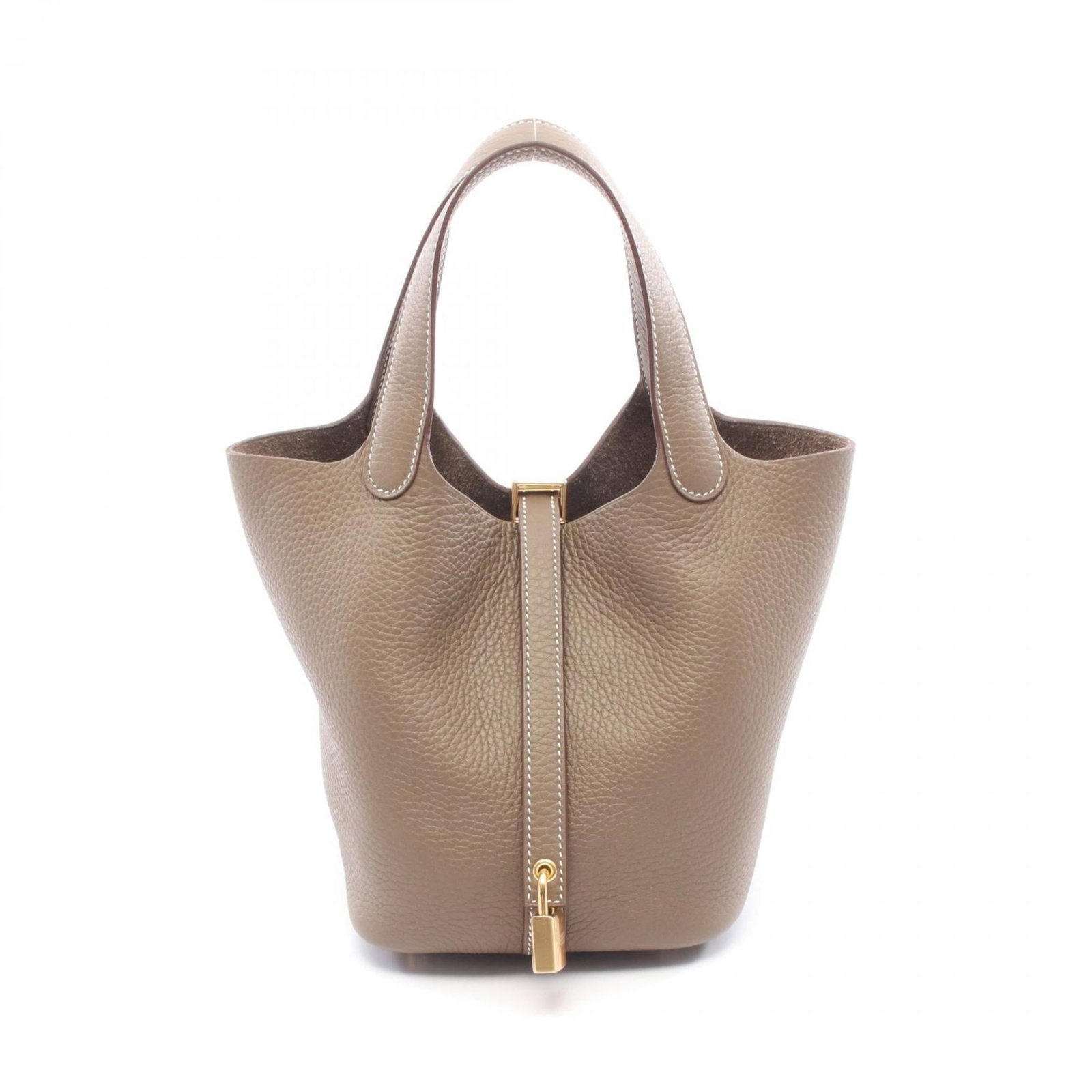 Hermes Taurillon Clemence Leather Handbag: Hermes Taurillon Clemence Leather Handbag The iconic Hermes Taurillon Clemence Leather Handbag is a timeless piece, boasting the signature Taurillon Clemence leather in a stunning Etoupe Gray hue. Its