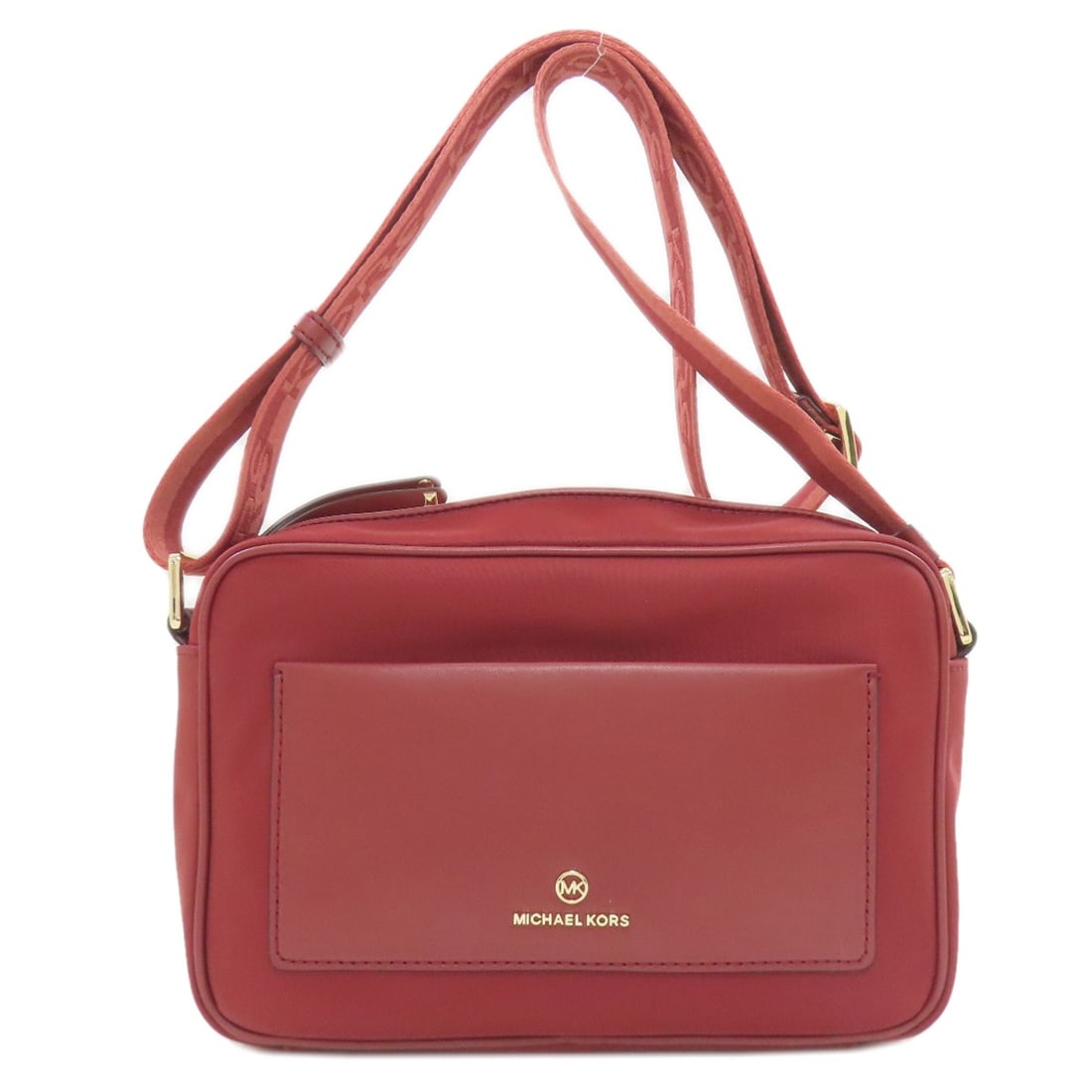 Michael Kors Logo Shoulder Bag in Nylon: Michael Kors Logo Shoulder Bag in Nylon Add a pop of bold style to your daily routine with this vibrant Michael Kors logo shoulder bag in nylon. Crafted from durable nylon, this iconic design showcase