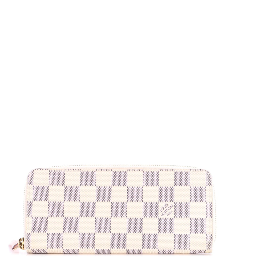Louis Vuitton Clemence Wallet in Damier: Louis Vuitton Clemence Wallet in Damier The Louis Vuitton Clemence Wallet in Damier is a timeless classic, boasting a crisp white canvas exterior and pink leather interior, perfectly balanced by gold