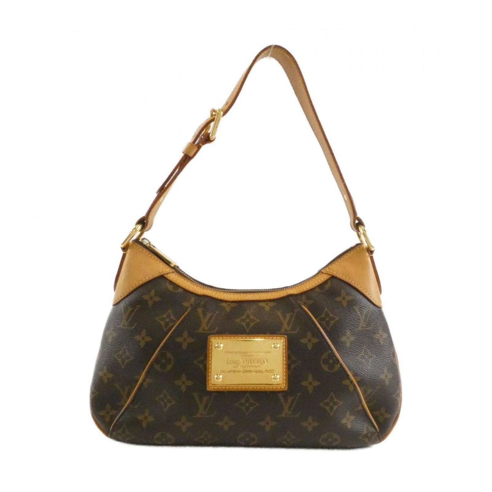 Louis Vuitton Coated Canvas Shoulder Bag: Louis Vuitton Coated Canvas Shoulder Bag A timeless and elegant shoulder bag from Louis Vuitton, this Marron coated canvas bag boasts classic gold hardware and a sleek, sophisticated design that's per