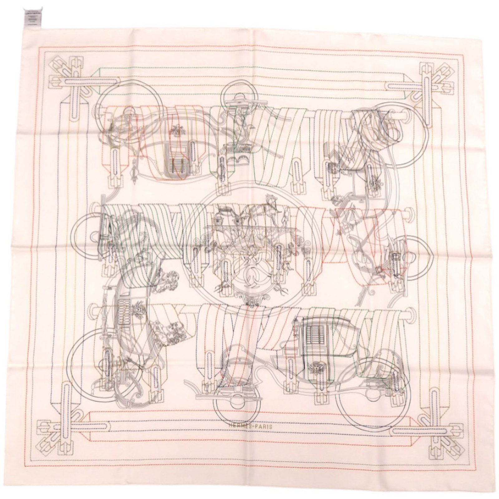 Hermes Silk Scarf: Hermes Silk Scarf A timeless piece of elegance, this pre-owned Hermes silk scarf boasts vibrant blue and red hues, expertly crafted from the finest silk material. In mint condition, it exudes a sense