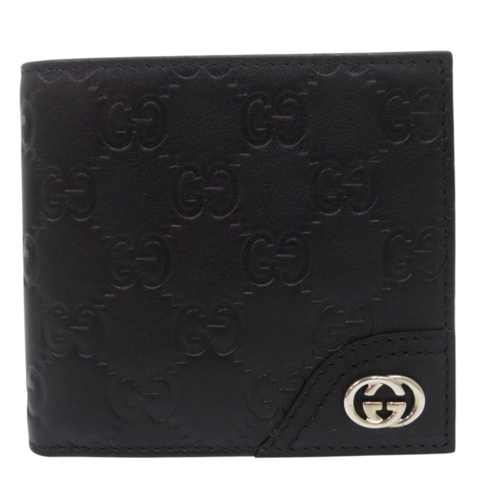 Gucci Bi-Fold Leather Wallet: Gucci Bi-Fold Leather Wallet Elevate your everyday style with the iconic Gucci bi-fold leather wallet, featuring sleek black leather and a timeless design that exudes luxury. This high-quality wallet
