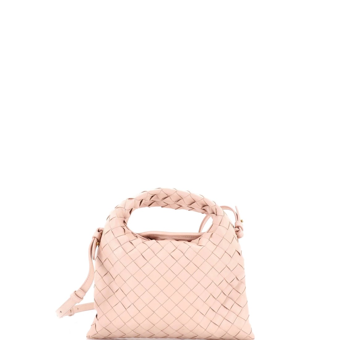 Bottega Veneta Mini Intrecciato Nappa Hop Top Handle Bag: Bottega Veneta Mini Intrecciato Nappa Hop Top Handle Bag Experience the timeless elegance of Bottega Veneta's Mini Intrecciato Nappa Hop Top Handle Bag, boasting a neutral exterior with intricate inte