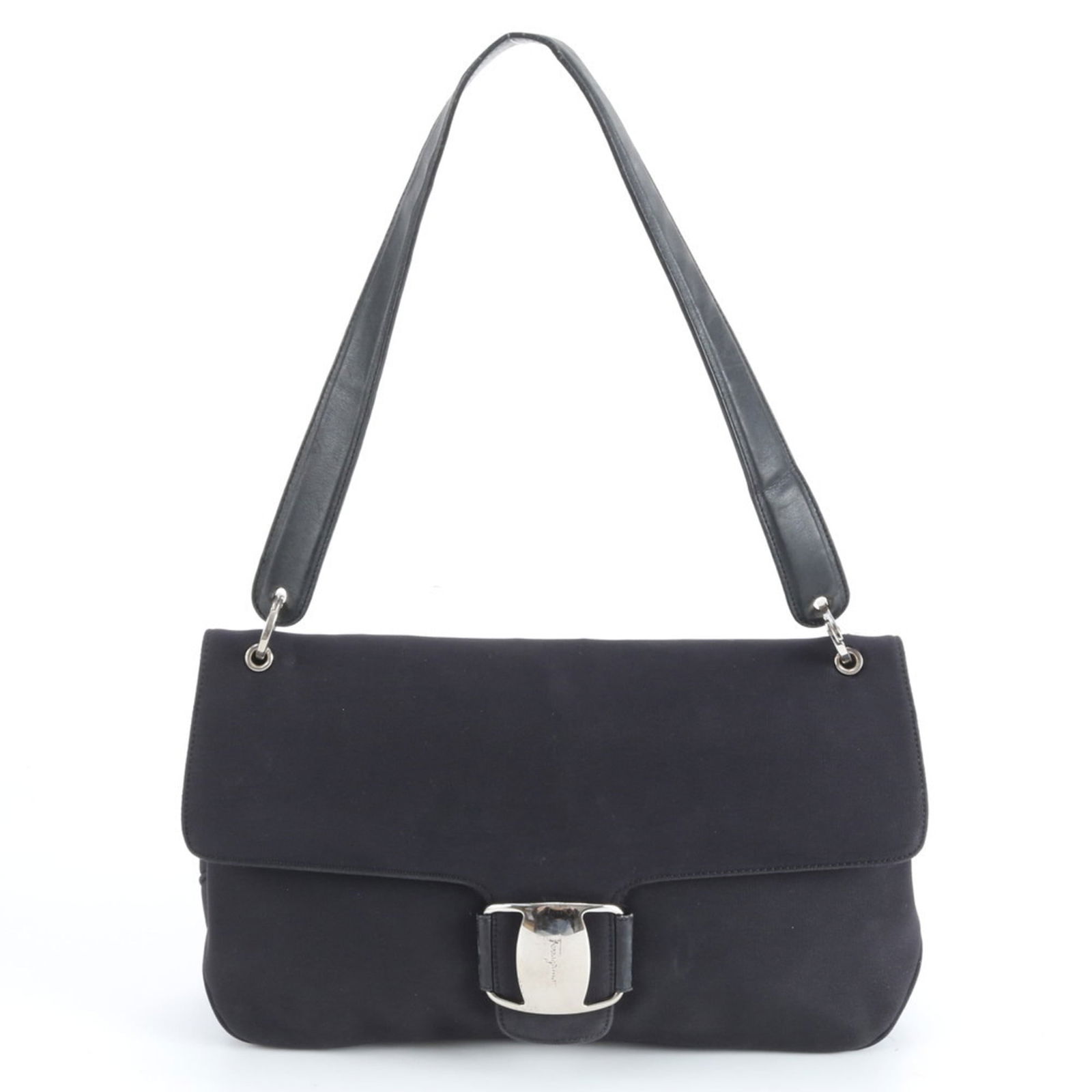 Canvas - Salvatore Ferragamo Handbag - Shoulder Bag Leather: Canvas - Salvatore Ferragamo Handbag - Shoulder Bag Leather A sleek and sophisticated shoulder bag from Salvatore Ferragamo, crafted from rich black leather and canvas for a unique touch. With its cla