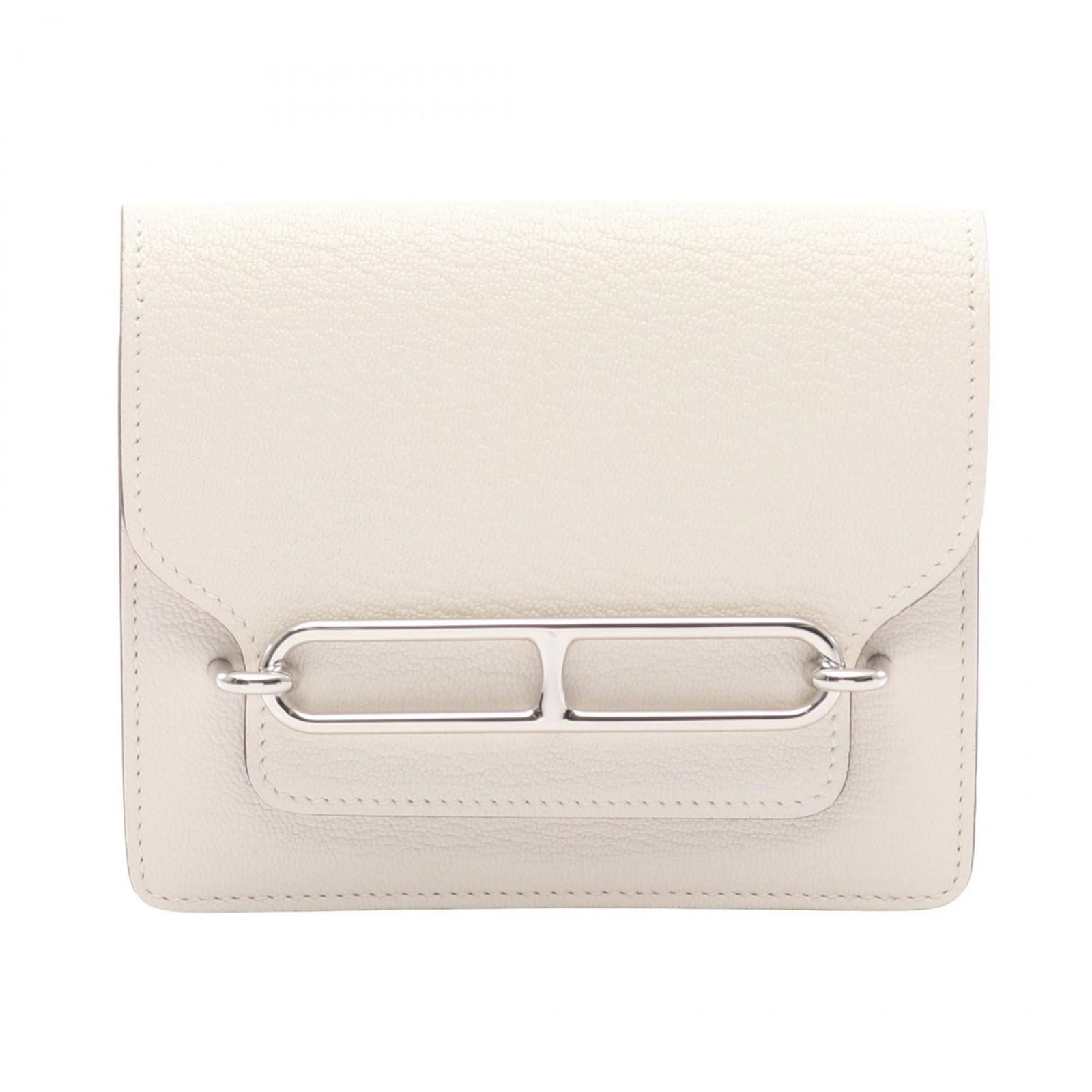 Leather Hermes Wallet (Bi-Fold) Chevre: Leather Hermes Wallet (Bi-Fold) Chevre A pre-owned Hermes Chevre bi-fold wallet in exquisite ivory leather, boasting the iconic brand's signature style and craftsmanship. With its classic design and s