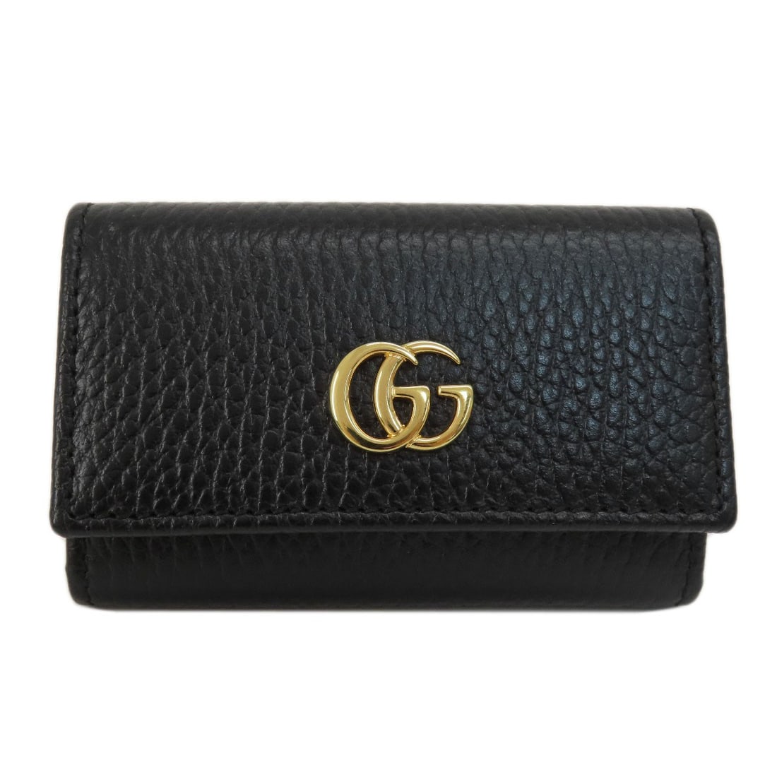 Gucci GG Marmont Leather Key Holder (456118): Gucci GG Marmont Leather Key Holder (456118) Elevate your everyday essentials with the iconic Gucci GG Marmont Leather Key Holder, crafted from high-quality black leather and boasting the signature in