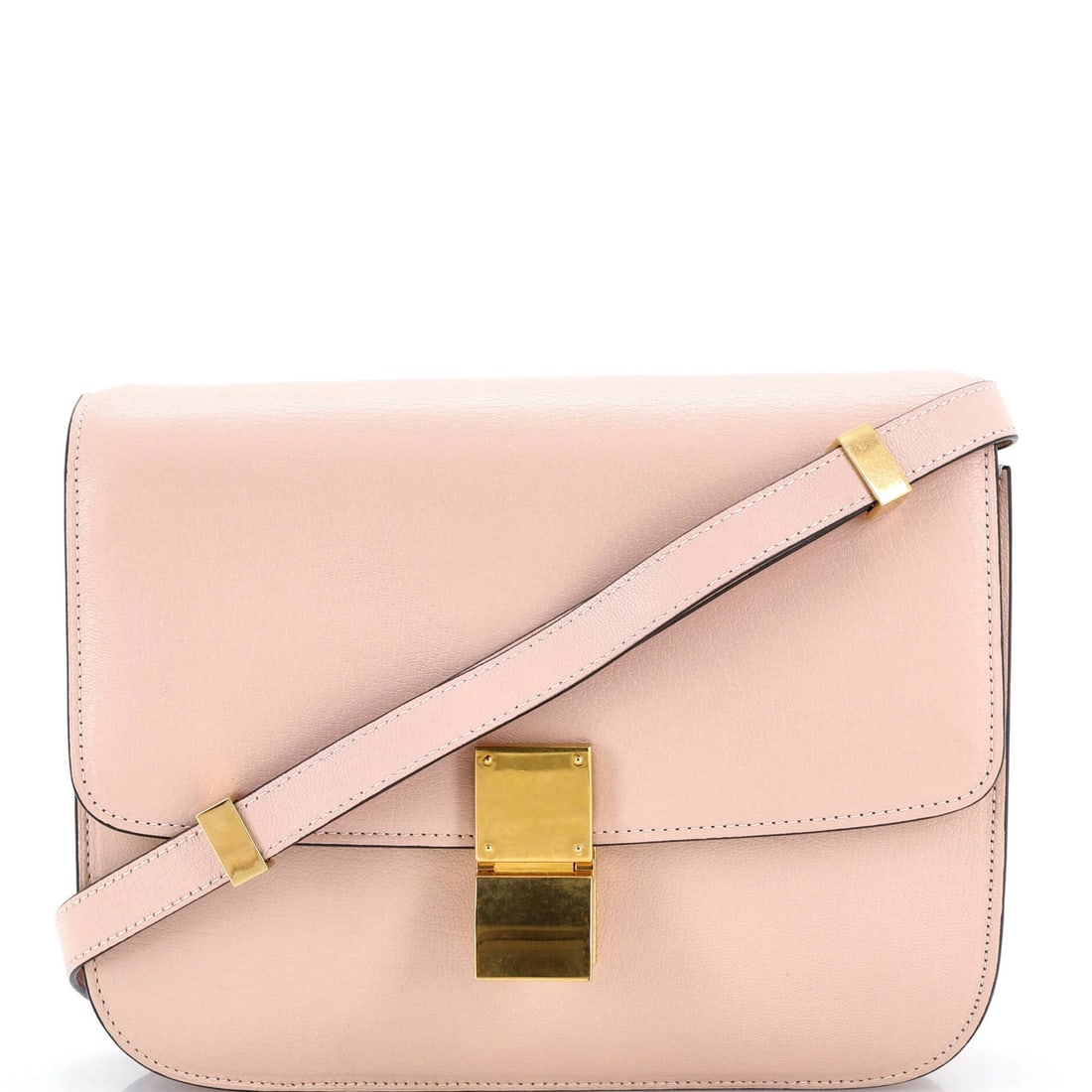 Celine Classic Medium Smooth Leather Box Bag: Celine Classic Medium Smooth Leather Box Bag The Celine Classic Medium Smooth Leather Box Bag is a timeless and sophisticated accessory, boasting smooth pink leather exterior with gold hardware and a