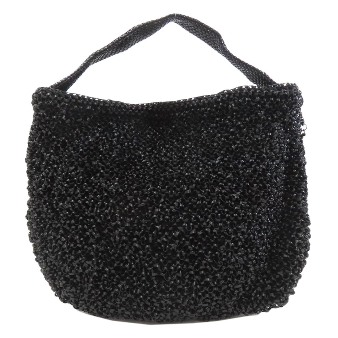 Anteprima PVC Wire Handbag: Anteprima PVC Wire Handbag Elevate your style with the sleek and modern Anteprima PVC Wire Handbag, crafted from durable PVC material that exudes urban chic. Its striking black exterior gives way to a