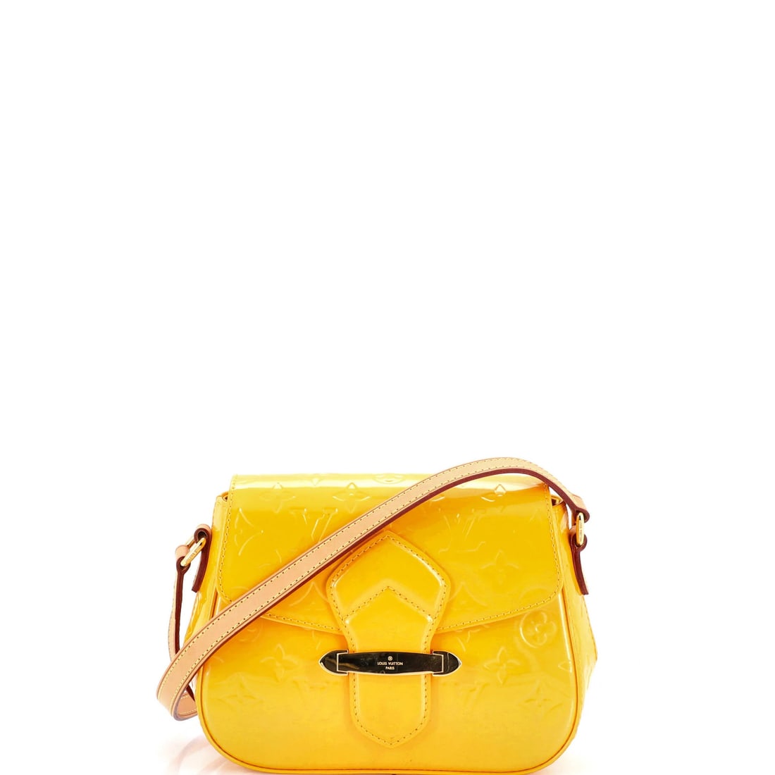 Louis Vuitton Bellflower PM Monogram Vernis Handbag: Louis Vuitton Bellflower PM Monogram Vernis Handbag Own the iconic style of Louis Vuitton's Bellflower PM Monogram Vernis Handbag, boasting a vibrant yellow patent leather exterior and signature monog