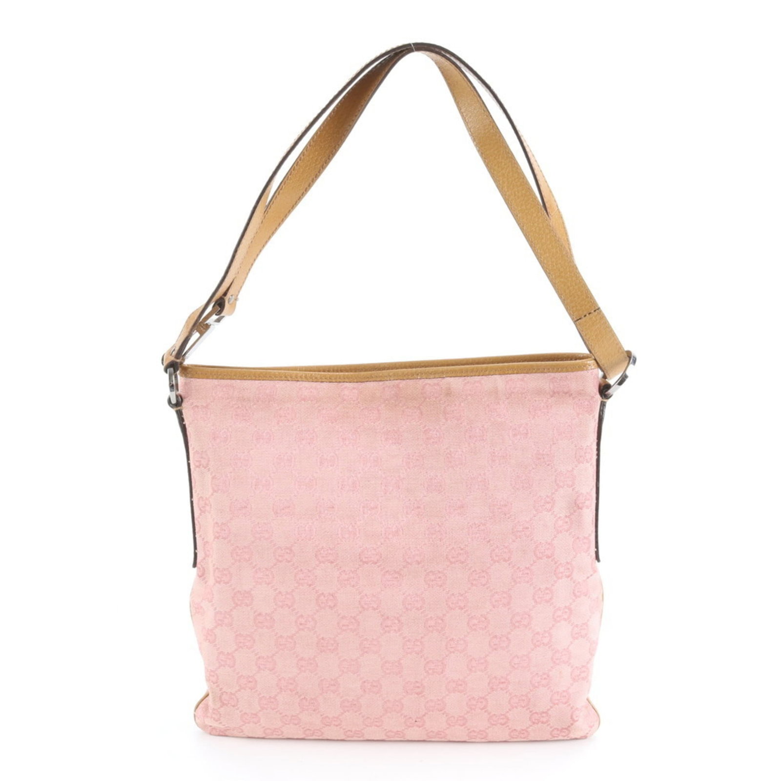 Canvas - Gucci Handbag - Shoulder Bag - Tote Bag Leather: Canvas - Gucci Handbag - Shoulder Bag - Tote Bag Leather Authentic Gucci canvas and leather shoulder bag, perfect for adding a touch of luxury to your daily routine. With its iconic pink hue, spacious