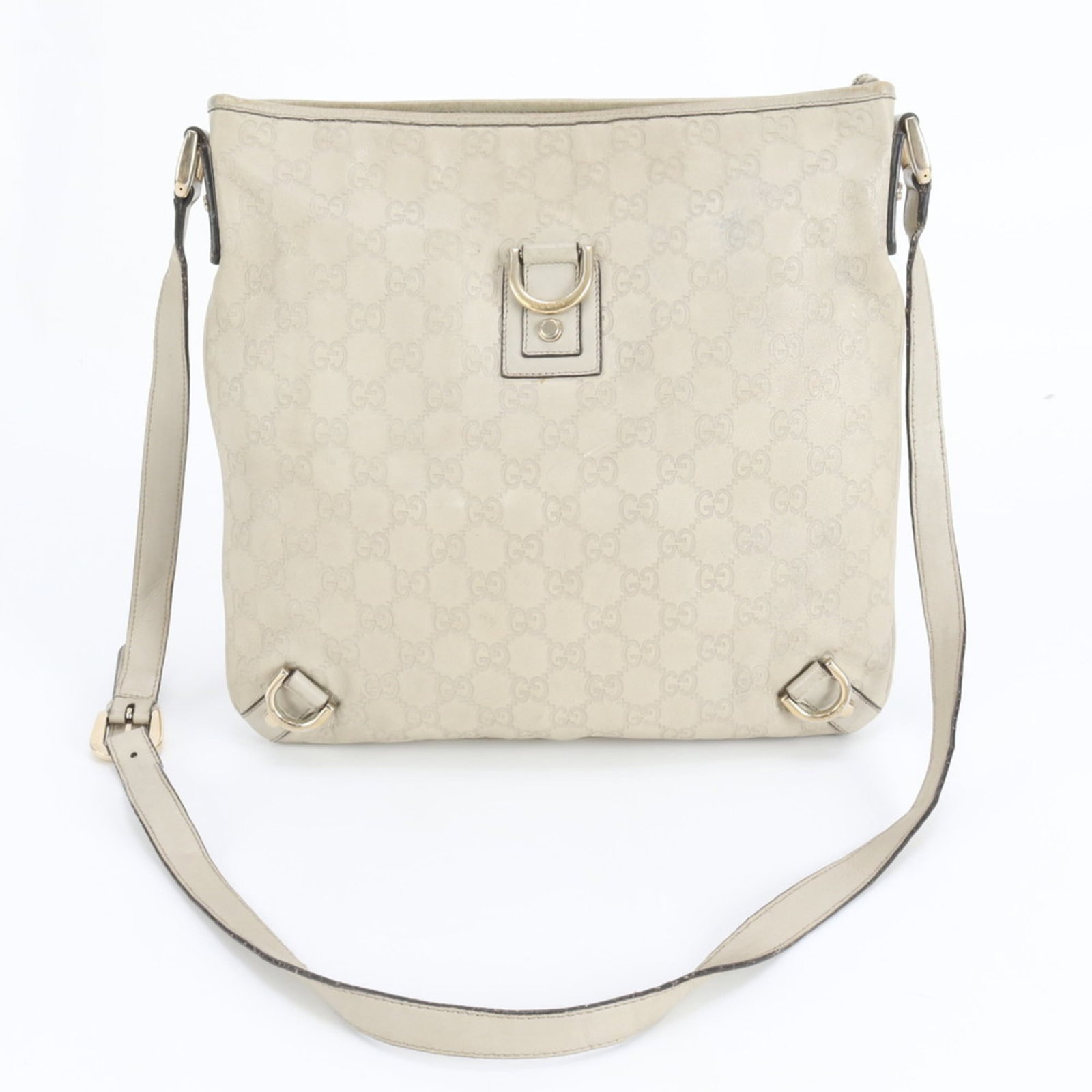 Gucci Leather Shoulder Bag: Gucci Leather Shoulder Bag A timeless Gucci leather shoulder bag in rich beige, perfect for adding an air of sophistication to any outfit. With its classic design and sturdy 120cm strap, this versatil