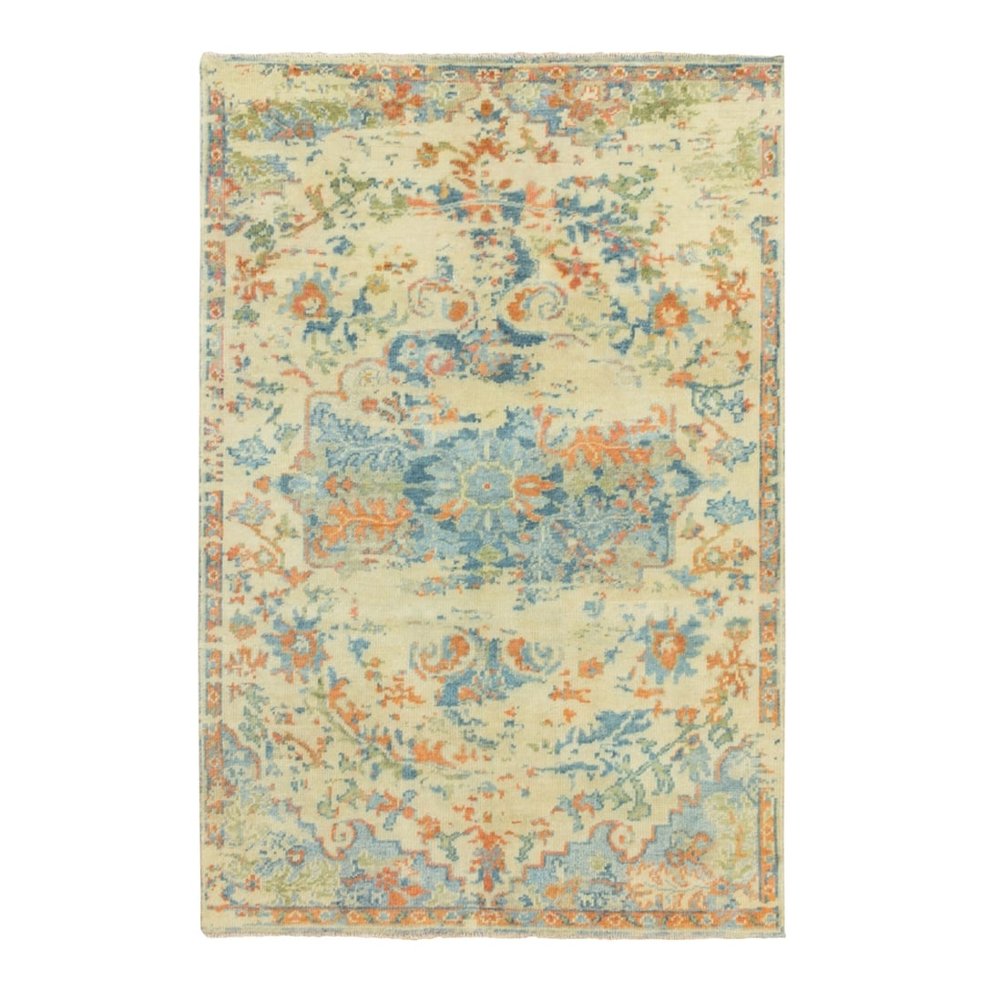 Rug 5'9"x9' Broken Heris Design Supple Collection Pure Wool Hand Knotted: Rug 5'9"x9' Broken Heris Design Supple Collection Pure Wool Hand Knotted Experience the timeless beauty of India's rich cultural heritage with this stunning 9'x9' hand-knotted wool rug, boasting an in