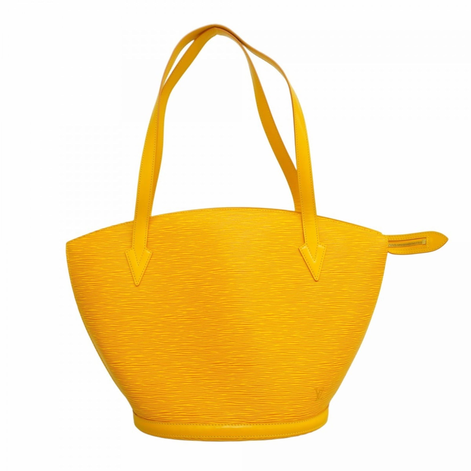 Bag Louis Vuitton Shoulder: Bag Louis Vuitton Shoulder A pre-owned Louis Vuitton shoulder bag in the iconic Jaune color, featuring classic LV monogram pattern and clean lines that exude timeless elegance. With its spacious inter