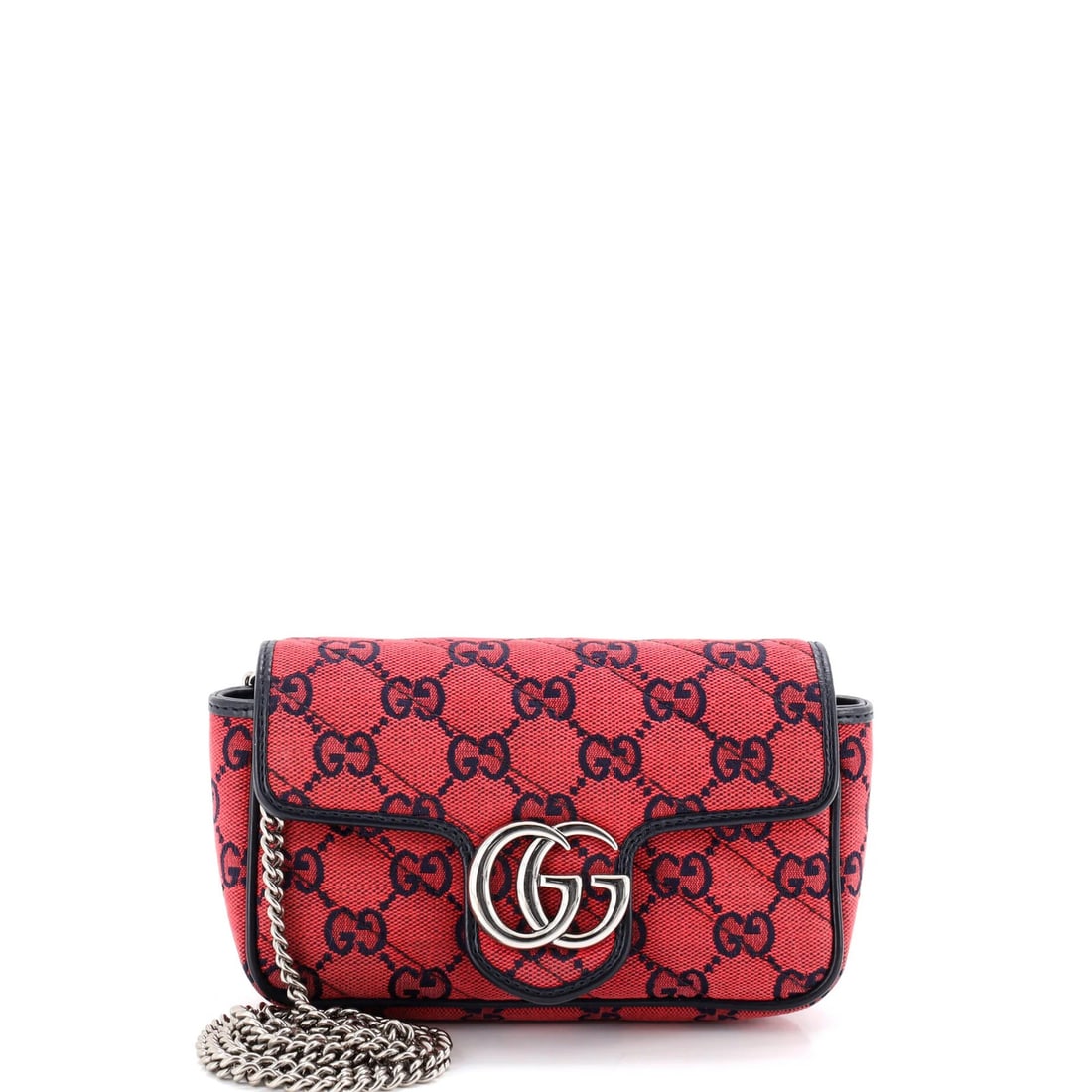 Gucci GG Marmont Flap Bag - Mini Quilted Canvas Bag: Gucci GG Marmont Flap Bag - Mini Quilted Canvas Bag The Gucci GG Marmont Flap Bag is a stylish and compact super mini quilted canvas bag, perfect for adding a pop of red to your everyday look. With it