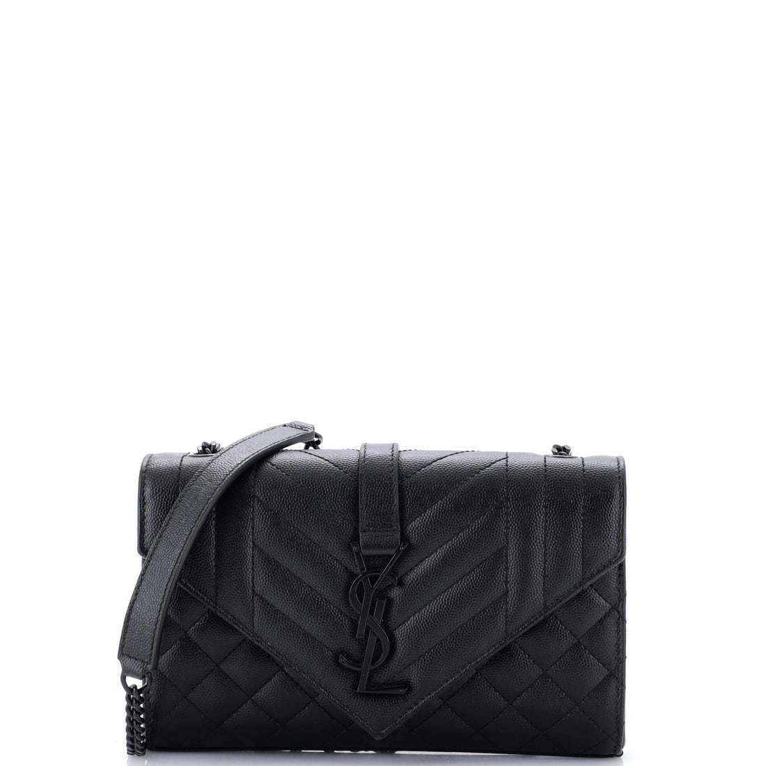 Saint Laurent Classic Monogram Envelope Satchel in Small Matelasse Leather: Saint Laurent Classic Monogram Envelope Satchel in Small Matelasse Leather The Saint Laurent Classic Monogram Envelope Satchel is a timeless, sophisticated accessory that exudes luxury and elegance.
