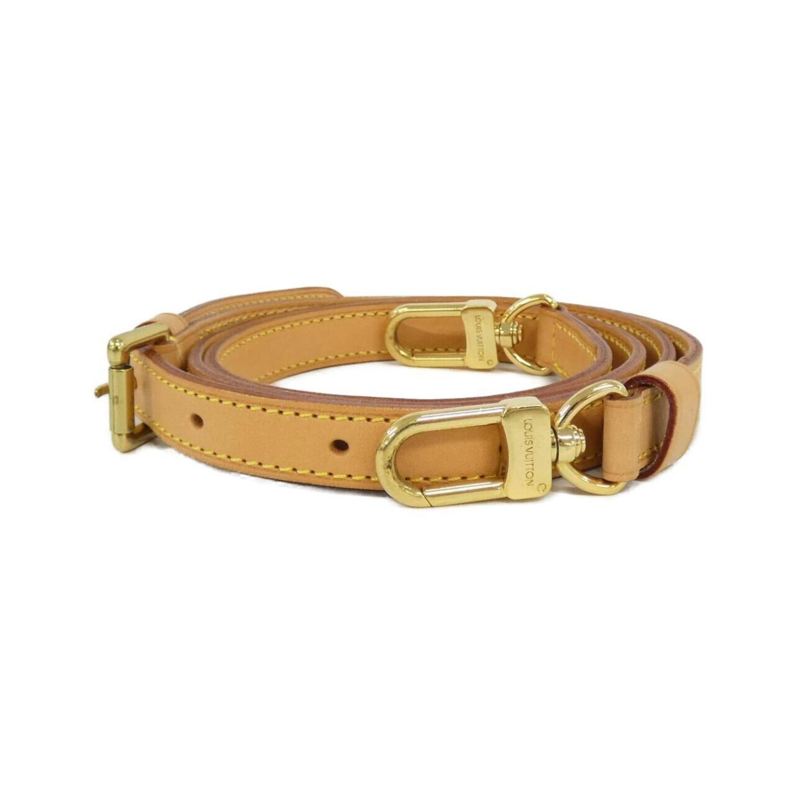 Leather Louis Vuitton Strap: Leather Louis Vuitton Strap A luxurious and timeless accessory, this genuine leather Louis Vuitton strap boasts the iconic Vachetta leather finish in its natural state, adding a touch of elegance to a