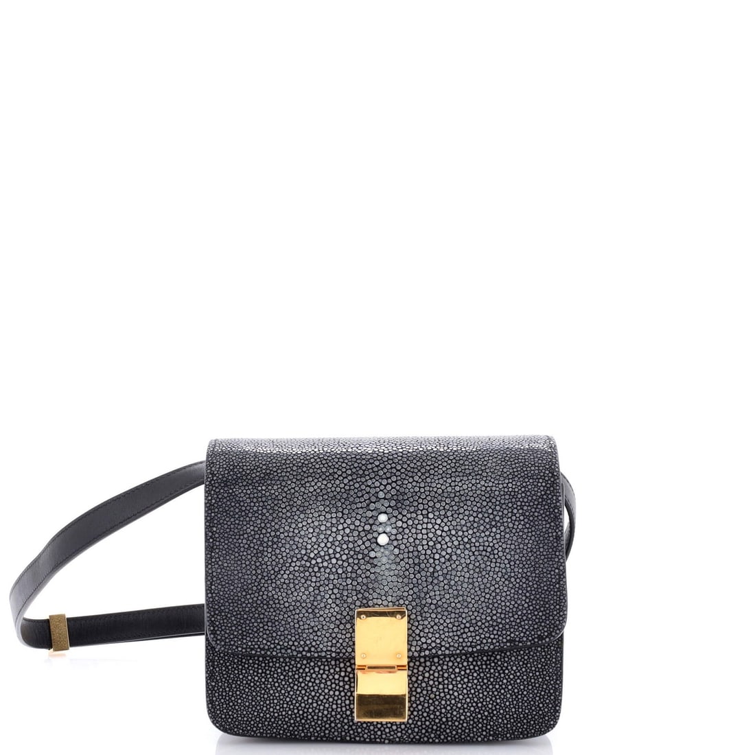 Celine Small Stingray Classic Box Bag: Celine Small Stingray Classic Box Bag The Celine Small Stingray Classic Box Bag is a sleek and sophisticated shoulder bag, boasting the iconic stingray exterior in rich black. With its classic design