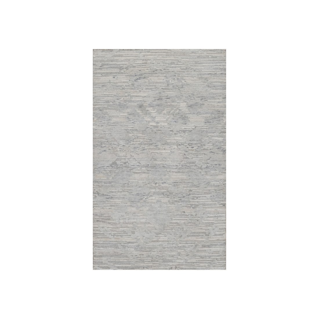3'x5'1" Gray Modern Design Hand Spun Undyed Natural Wool Knotted Rug: 3'x5'1" Gray Modern Design Hand Spun Undyed Natural Wool Knotted Rug Experience the timeless beauty of India's rich cultural heritage in this stunning, hand-spun wool knotted rug. With its soft, undye