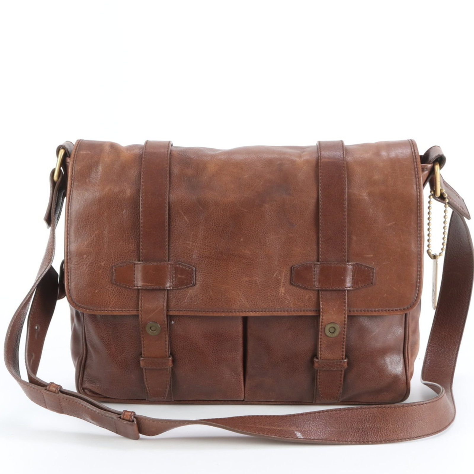 Bally Leather Shoulder Bag: Bally Leather Shoulder Bag A classic Bally leather shoulder bag, perfect for adding a touch of sophistication to your daily routine. With its rich brown color and sturdy 126cm strap length, this versa