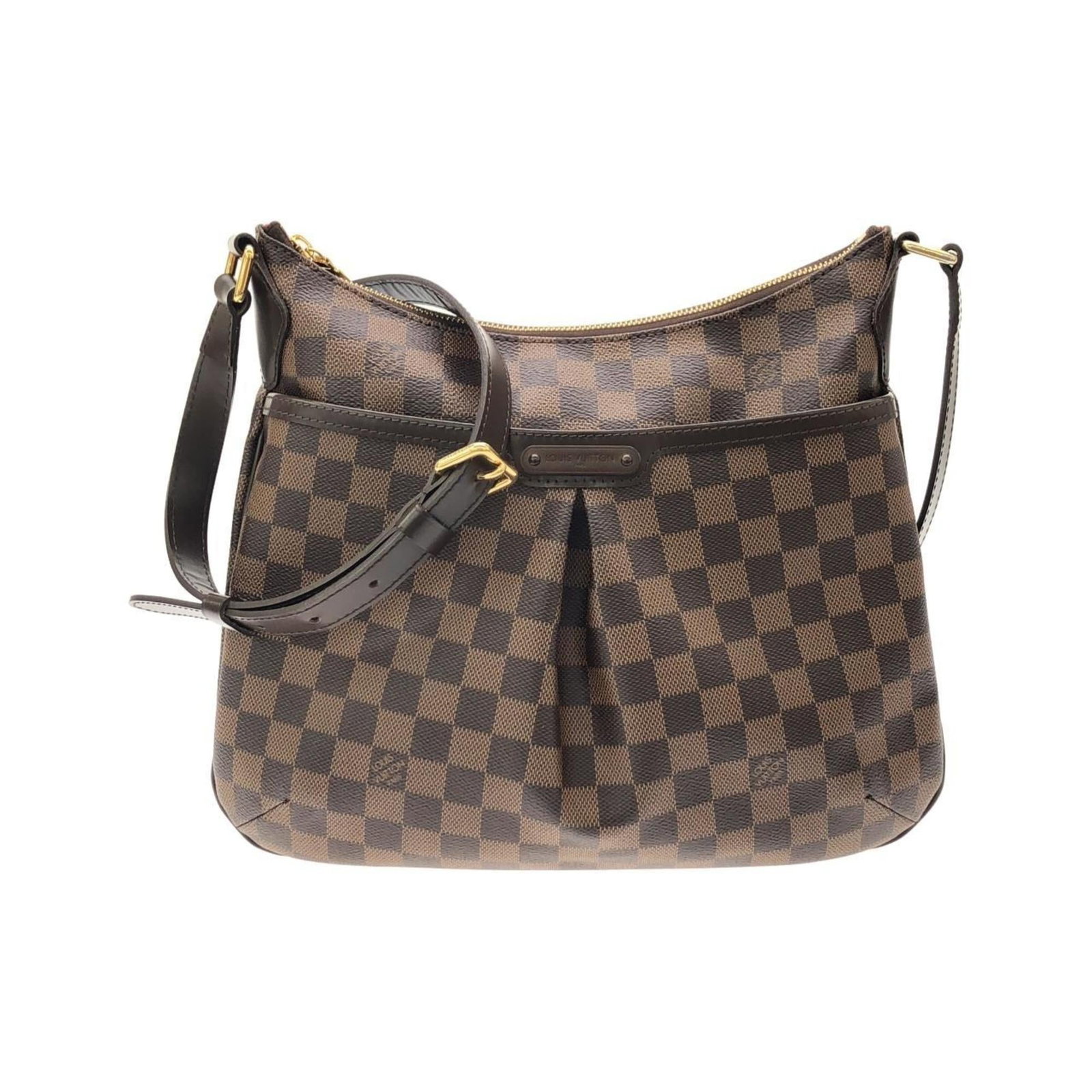 Louis Vuitton Coated Canvas Shoulder Bag: Louis Vuitton Coated Canvas Shoulder Bag A timeless and sophisticated shoulder bag, this Louis Vuitton Coated Canvas tote boasts the iconic Ebene monogram pattern in rich gold hardware, adding a touch
