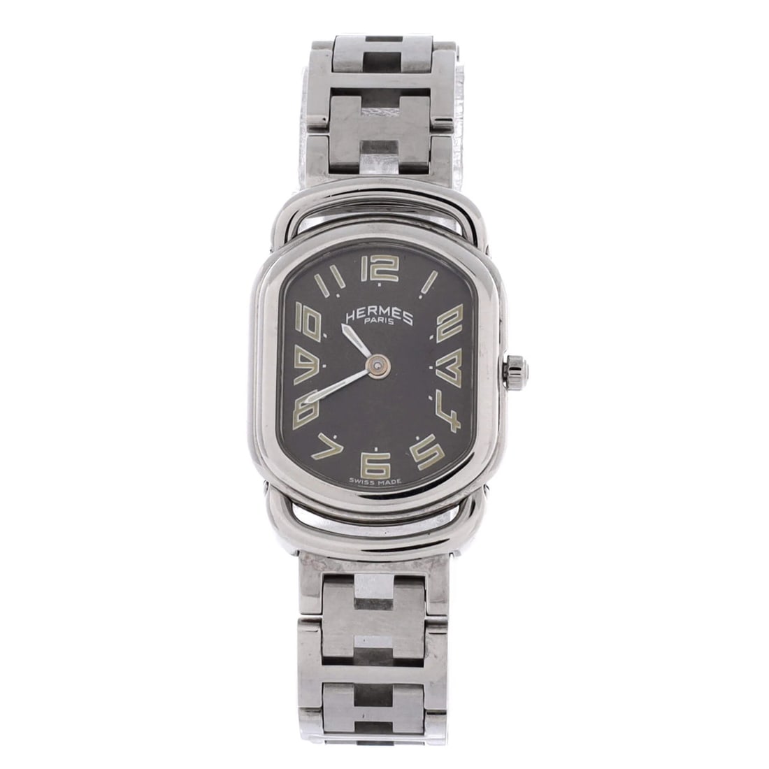 Hermes Rallye Quartz Watch in Stainless Steel 21: Hermes Rallye Quartz Watch in Stainless Steel 21 A sleek and sophisticated timepiece, the Hermes Rallye Quartz Watch in Stainless Steel 21 boasts a classic design with a modern twist, thanks to its