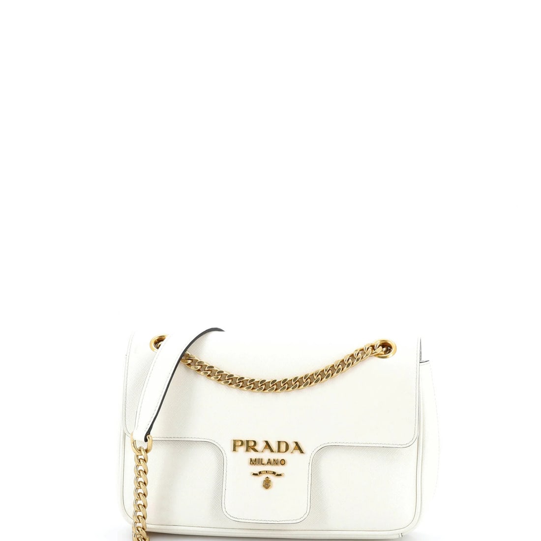 Prada Saffiano Leather Small Pattina Flap Shoulder Bag: Prada Saffiano Leather Small Pattina Flap Shoulder Bag The Prada Saffiano Leather Small Pattina Flap Shoulder Bag is a timeless and sophisticated accessory that exudes elegance with its neutral exteri