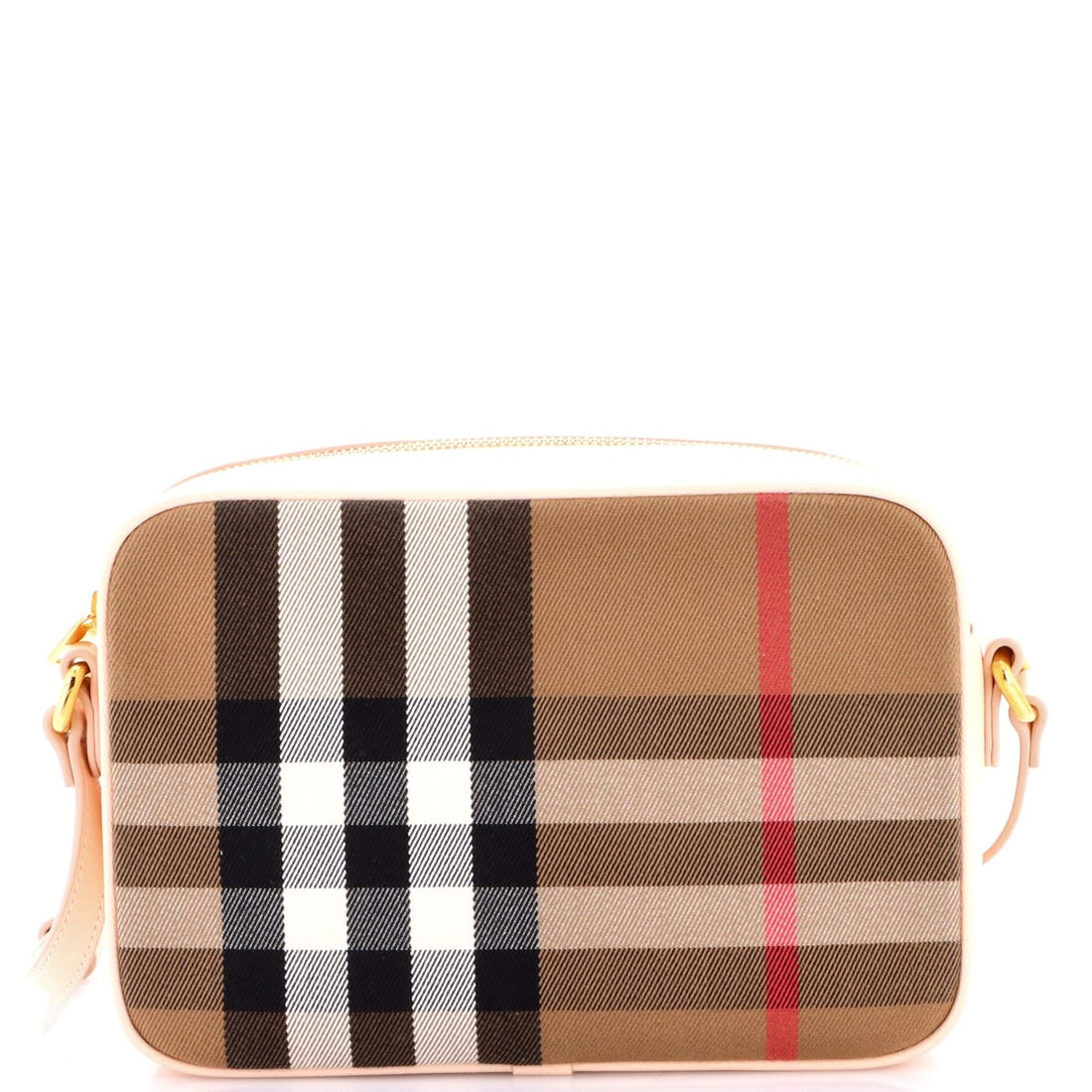 Burberry Large Canvas House Check Camera Bag: Burberry Large Canvas House Check Camera Bag A timeless Burberry camera bag, the Large Canvas House Check is a stylish and practical accessory for everyday use. With its classic brown canvas exterior