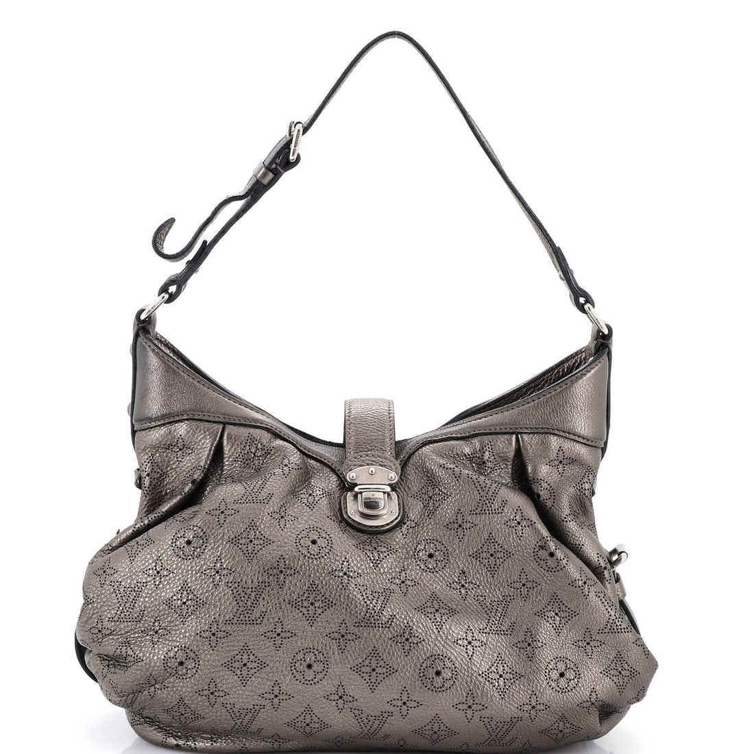 Louis Vuitton XS Mahina Leather Crossbody Bag: Louis Vuitton XS Mahina Leather Crossbody Bag The Louis Vuitton XS Mahina Leather Crossbody Bag is a sleek and sophisticated accessory that exudes luxury. With its metallic exterior, microfiber