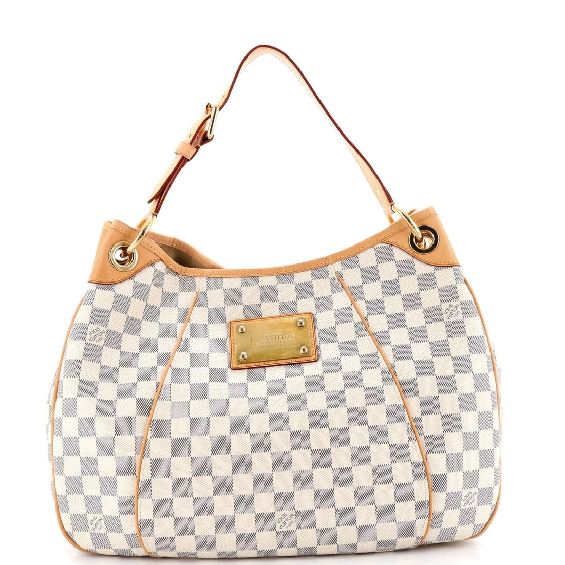 Louis Vuitton Galliera Damier PM Handbag: Louis Vuitton Galliera Damier PM Handbag The Louis Vuitton Galliera Damier PM Handbag is a timeless and sophisticated accessory, boasting the iconic Damier PM pattern in crisp white canvas. With its s