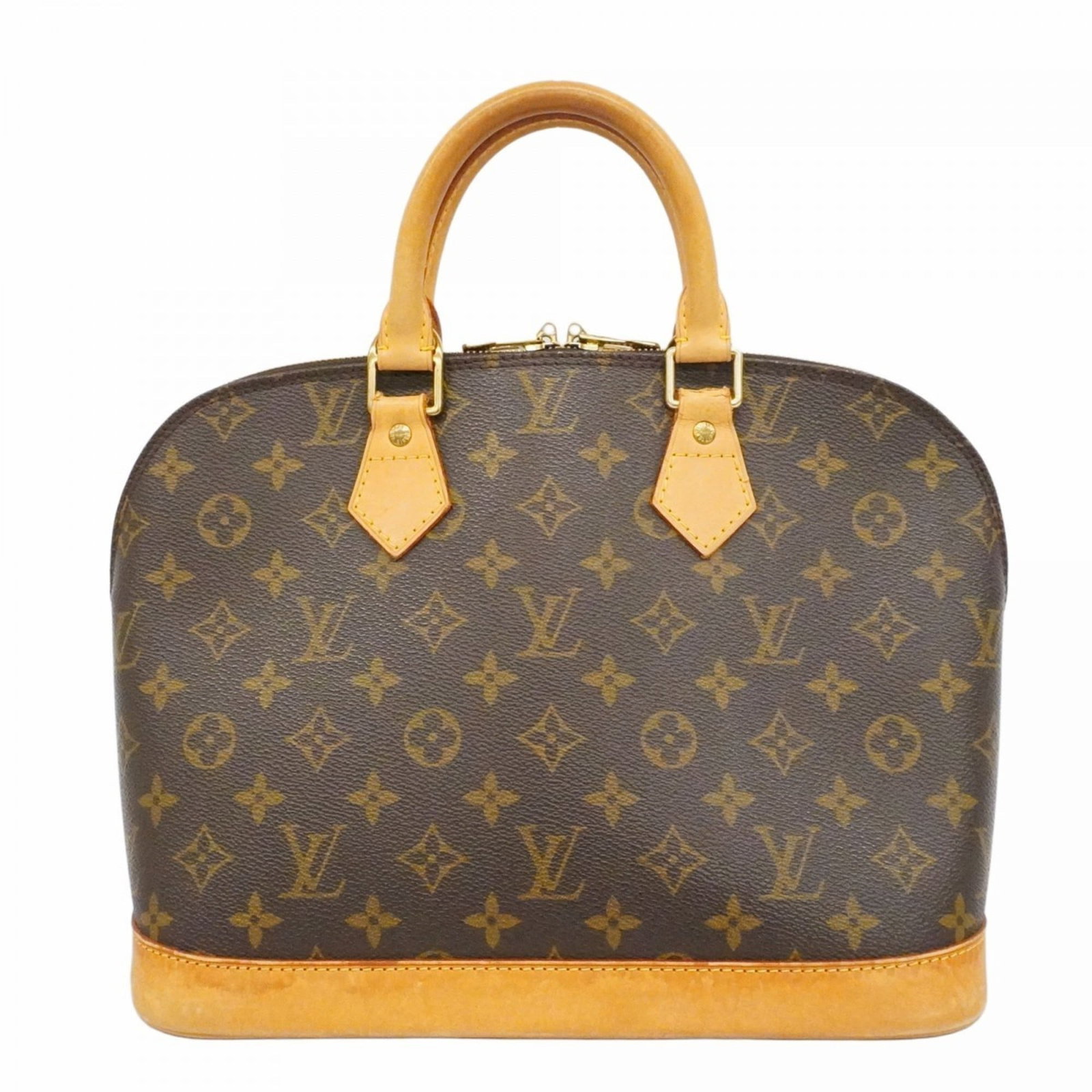 Handbag Louis Vuitton: Handbag Louis Vuitton A timeless piece of luxury, this pre-owned Louis Vuitton handbag boasts the iconic monogram pattern and rich brown leather exterior. With its classic design and spacious interior