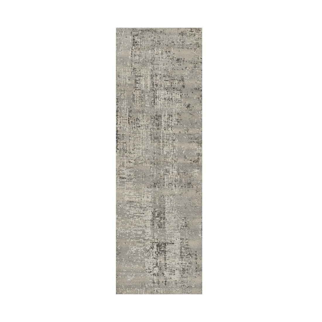 Wool 2'7"x8' Gray Modern Runner Rug Erased Design Hand Knotted Natural: Wool 2'7"x8' Gray Modern Runner Rug Erased Design Hand Knotted Natural Experience the timeless elegance of India's rich cultural heritage with this stunning, hand-knotted wool runner rug. Featuring an