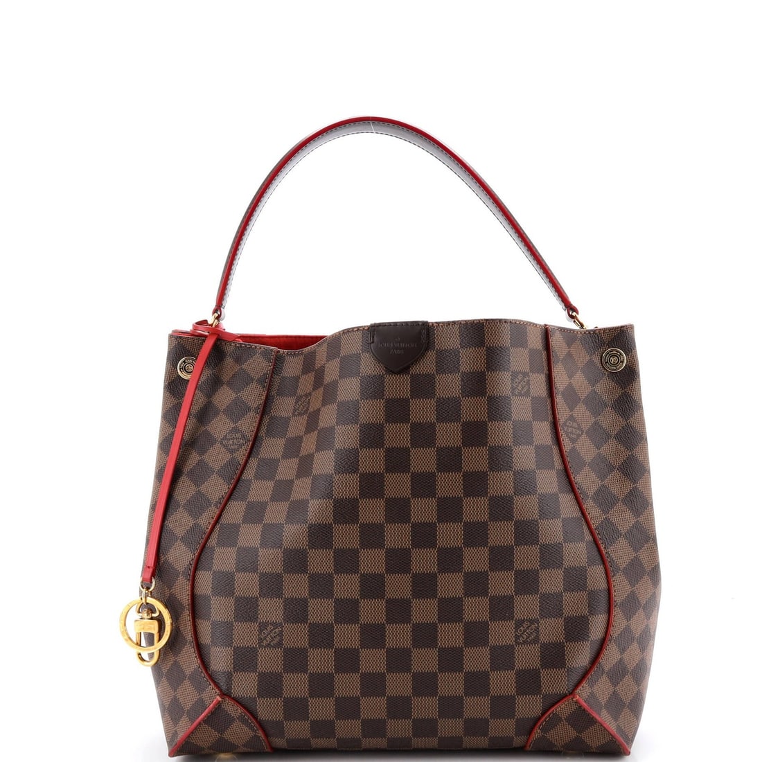 Leather Louis Vuitton Caissa Hobo Damier with: Leather Louis Vuitton Caissa Hobo Damier with For sale is a pre-owned Louis Vuitton Caissa Hobo Damier in excellent condition, boasting the iconic Damier pattern on its canvas-coated exterior and rich