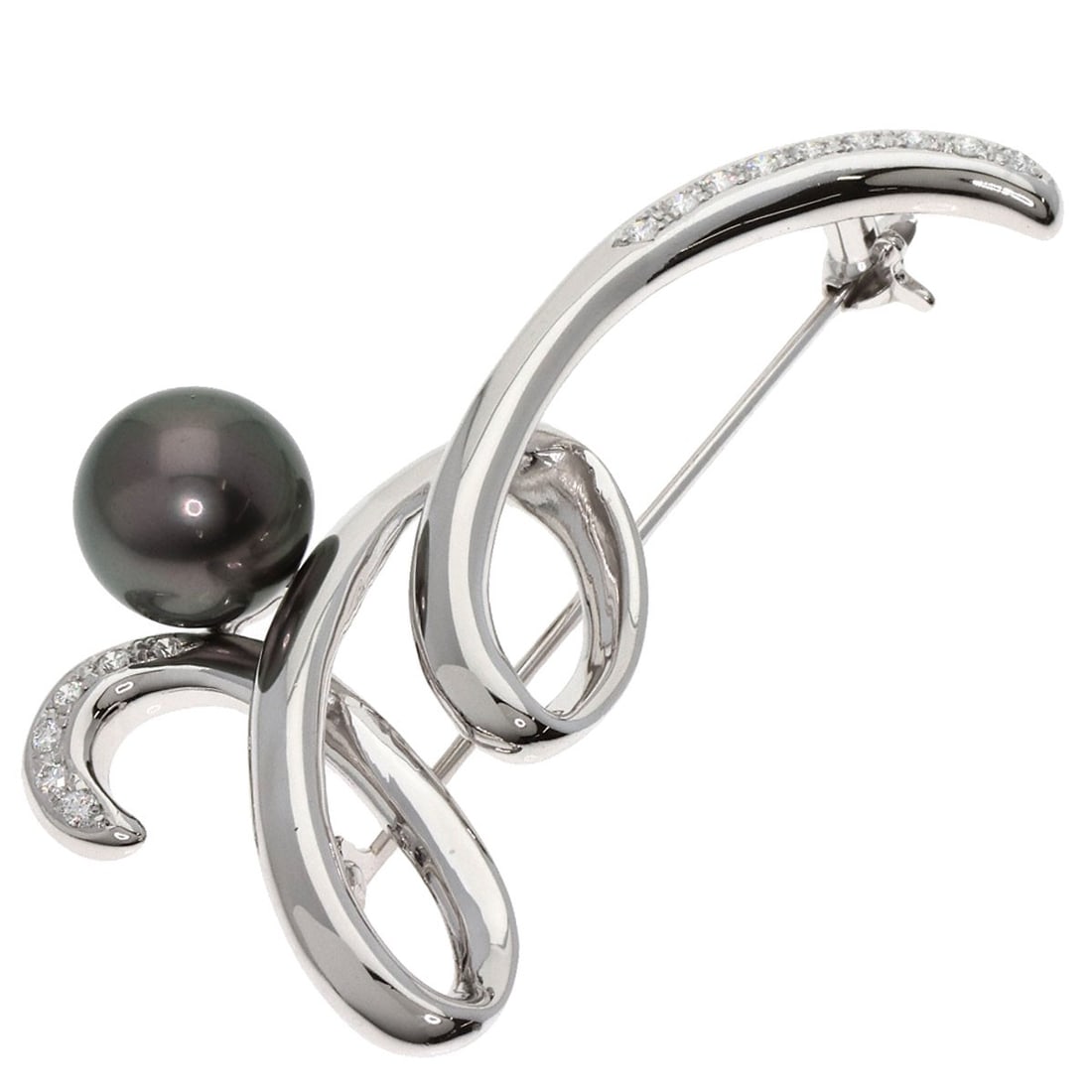 Tasaki Pearl Brooch in Platinum (PT900): Tasaki Pearl Brooch in Platinum (PT900) Elevate your style with the exquisite Tasaki Pearl Brooch in Platinum, boasting a stunning D color diamond weighing 0.19ct. Crafted from high-quality PT900 plat