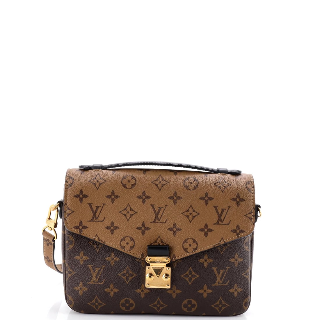 Louis Vuitton Pochette Metis in Reverse Monogram Canvas: Louis Vuitton Pochette Metis in Reverse Monogram Canvas The Louis Vuitton Pochette Metis in Reverse Monogram Canvas is a timeless and stylish cross-body bag, boasting the iconic LV monogram pattern on