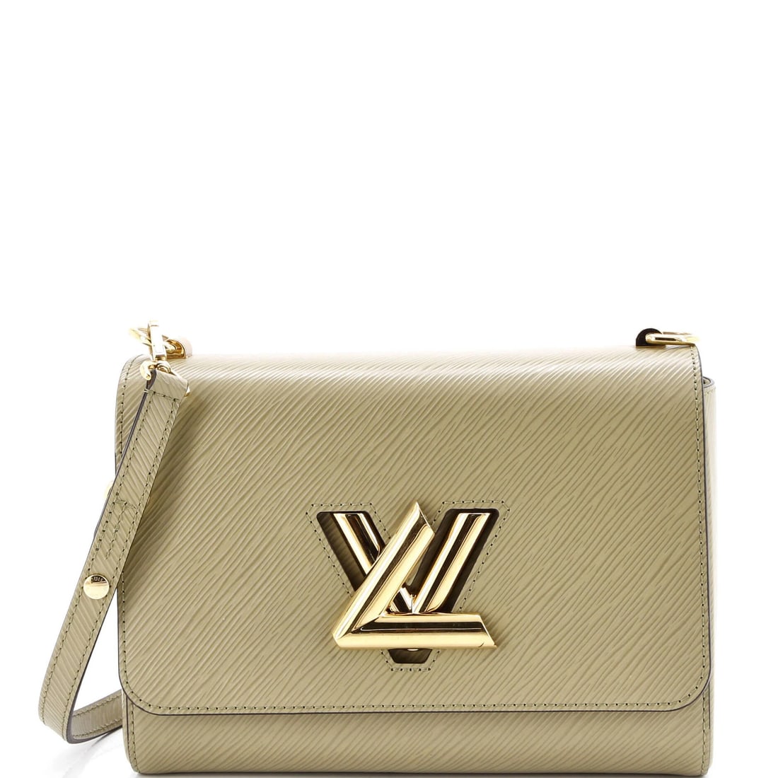 Louis Vuitton Twist & Twisty Epi Leather MM Handbag: Louis Vuitton Twist & Twisty Epi Leather MM Handbag Elevate your style with the iconic Louis Vuitton Twist & Twisty Epi Leather MM Handbag, boasting a stunning green exterior and interior in luxurious