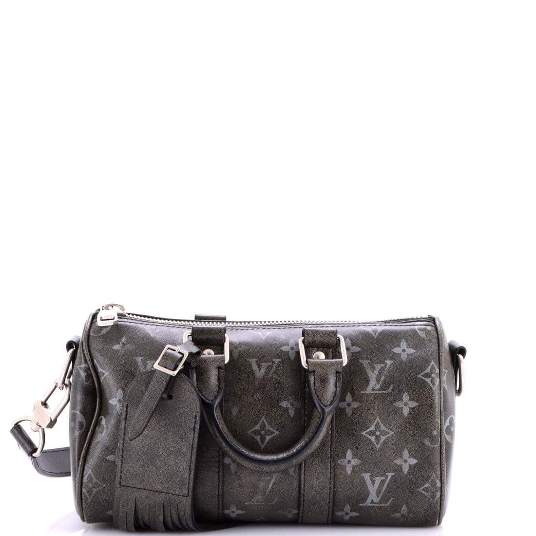 Louis Vuitton Keepall Bandouliere Bag - Brushed Monogram Leather, 25: Louis Vuitton Keepall Bandouliere Bag - Brushed Monogram Leather, 25 A classic Louis Vuitton Keepall Bandouliere Bag, crafted from high-quality brushed monogram leather in sleek black, this timeless p