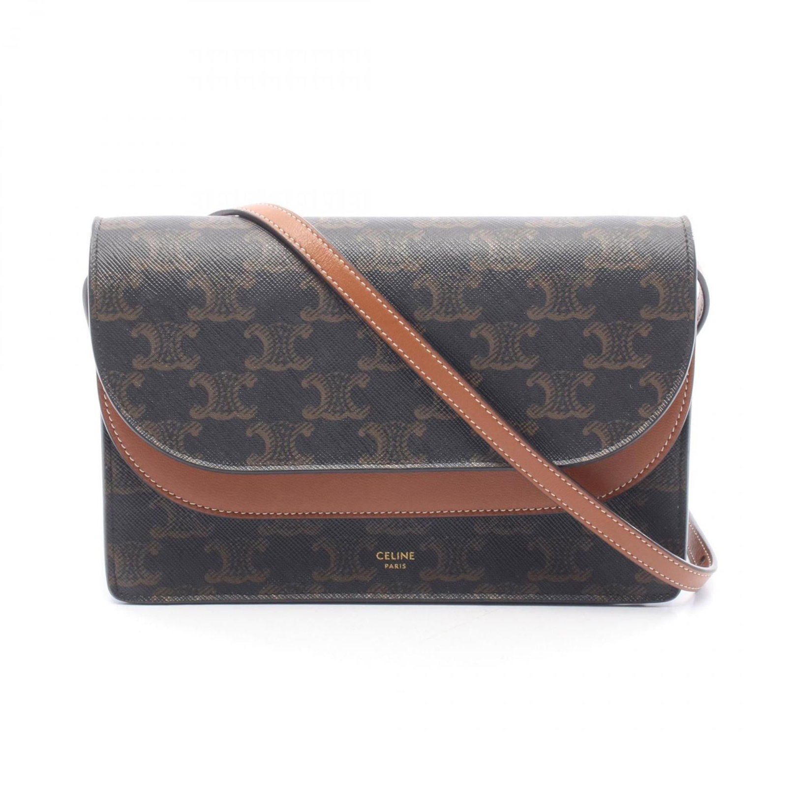Celine Shoulder Bag in Coated Canvas and Leather: Celine Shoulder Bag in Coated Canvas and Leather A pre-owned Celine shoulder bag in rich brown, crafted from high-quality coated canvas and supple leather. With its classic design and timeless eleganc
