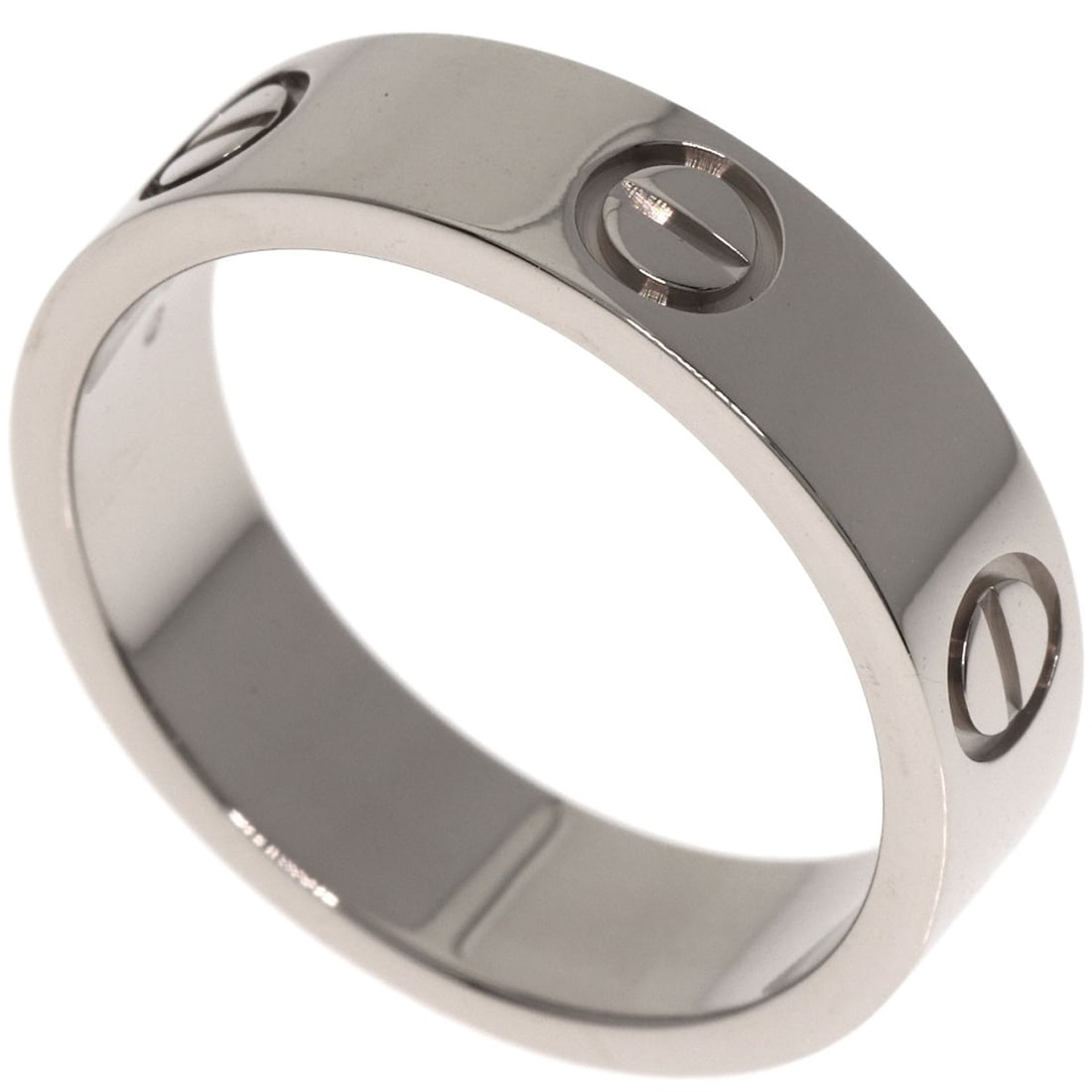 CARTIER Love Ring #56 in K18 White Gold: CARTIER Love Ring #56 in K18 White Gold A sleek and sophisticated Cartier Love Ring, #56 in K18 white gold, adds a touch of timeless elegance to any outfit. This exquisite ring boasts the purity of 75