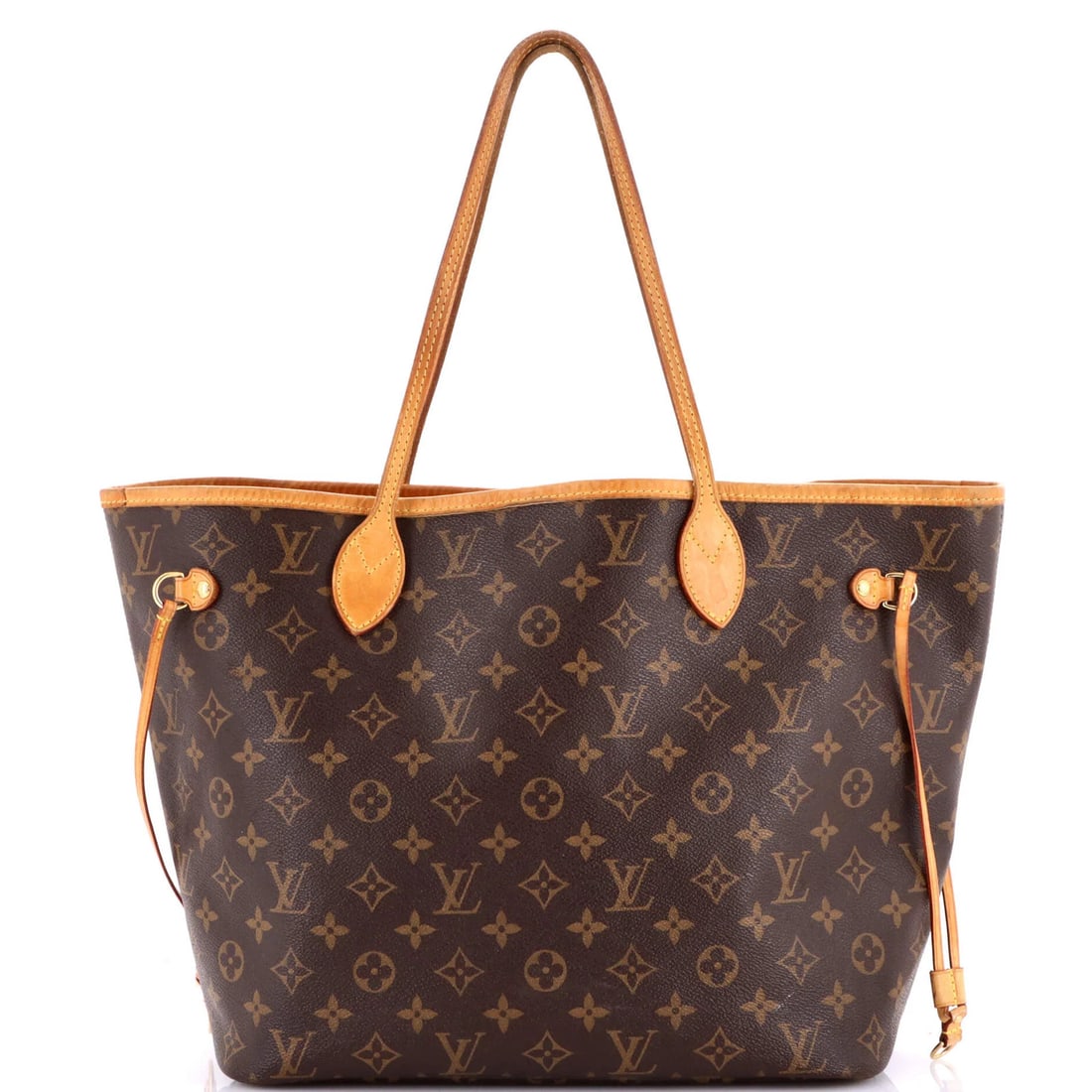 Louis Vuitton Neverfull MM Monogram Canvas Tote: Louis Vuitton Neverfull MM Monogram Canvas Tote A timeless classic, the Louis Vuitton Neverfull MM Monogram Canvas Tote boasts a rich brown exterior with iconic monogram pattern, perfectly balanced by