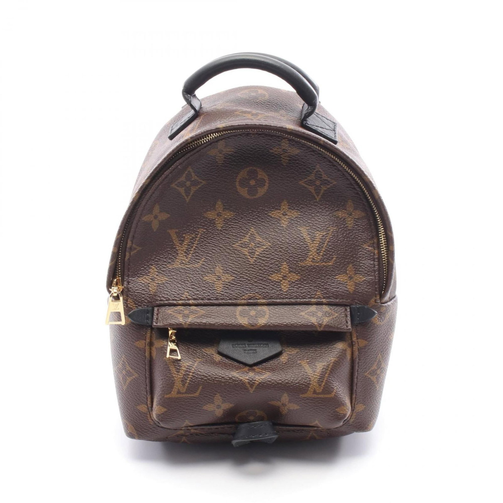Louis Vuitton Coated Canvas Handbag with Leather: Louis Vuitton Coated Canvas Handbag with Leather A timeless and stylish Louis Vuitton backpack, crafted from durable coated canvas and adorned with luxurious leather accents, in sleek black and brown