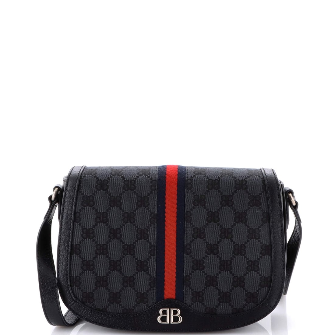 Gucci x Balenciaga Hacker Project Medium Canvas Flap Messenger Bag: Gucci x Balenciaga Hacker Project Medium Canvas Flap Messenger Bag The Gucci x Balenciaga Hacker Project Medium Canvas Flap Messenger Bag is a sleek and sophisticated accessory that combines the iconi