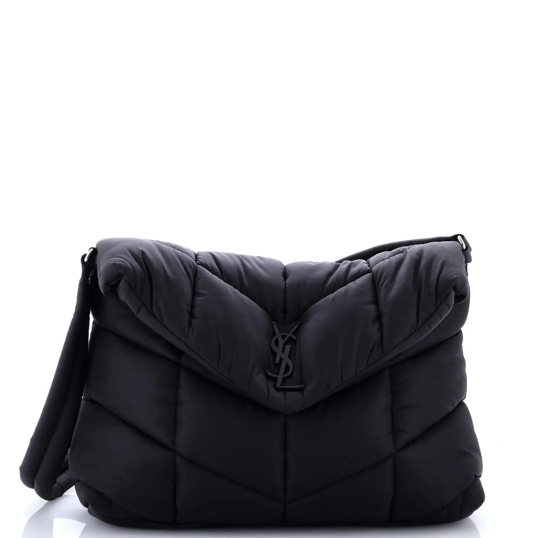 Saint Laurent Loulou Puffer Quilted Econyl Messenger Bag: Saint Laurent Loulou Puffer Quilted Econyl Messenger Bag The Saint Laurent Loulou Puffer Quilted Econyl Messenger Bag is a sleek and sophisticated accessory that exudes luxury. Its quilted nylon