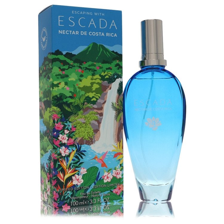 Escada Nectar de Costa Rica Eau de Toilette Spray: Escada Nectar de Costa Rica Eau de Toilette Spray Indulge in the exotic charm of Escada's Nectar de Costa Rica, a captivating eau de toilette that transports you to the lush rainforests of Costa Rica.