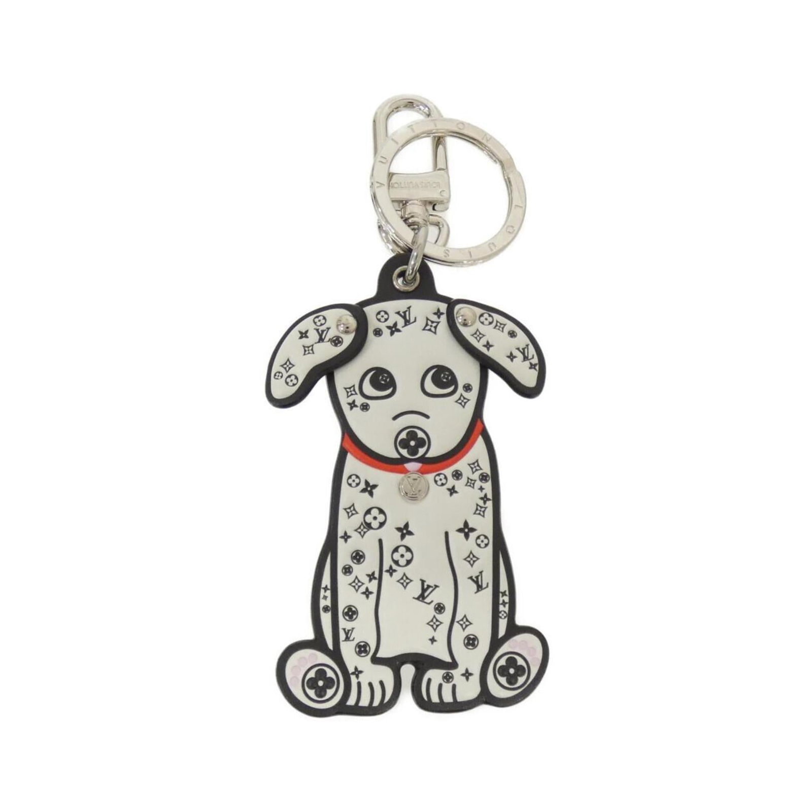 Keyring Louis Vuitton: Keyring Louis Vuitton Own a piece of luxury with this pre-owned Louis Vuitton keyring, boasting the iconic Blanc monogram pattern and sleek 14cm chain length perfect for adding a touch of sophisticati