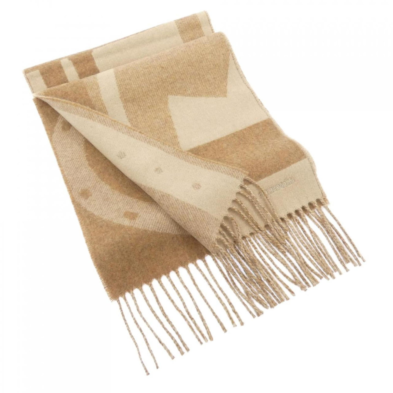 Cashmere Hermes Stole: Cashmere Hermes Stole Experience the luxurious feel of genuine cashmere with this stunning Hermes stole, expertly crafted from high-quality brown material that exudes sophistication and elegance. With