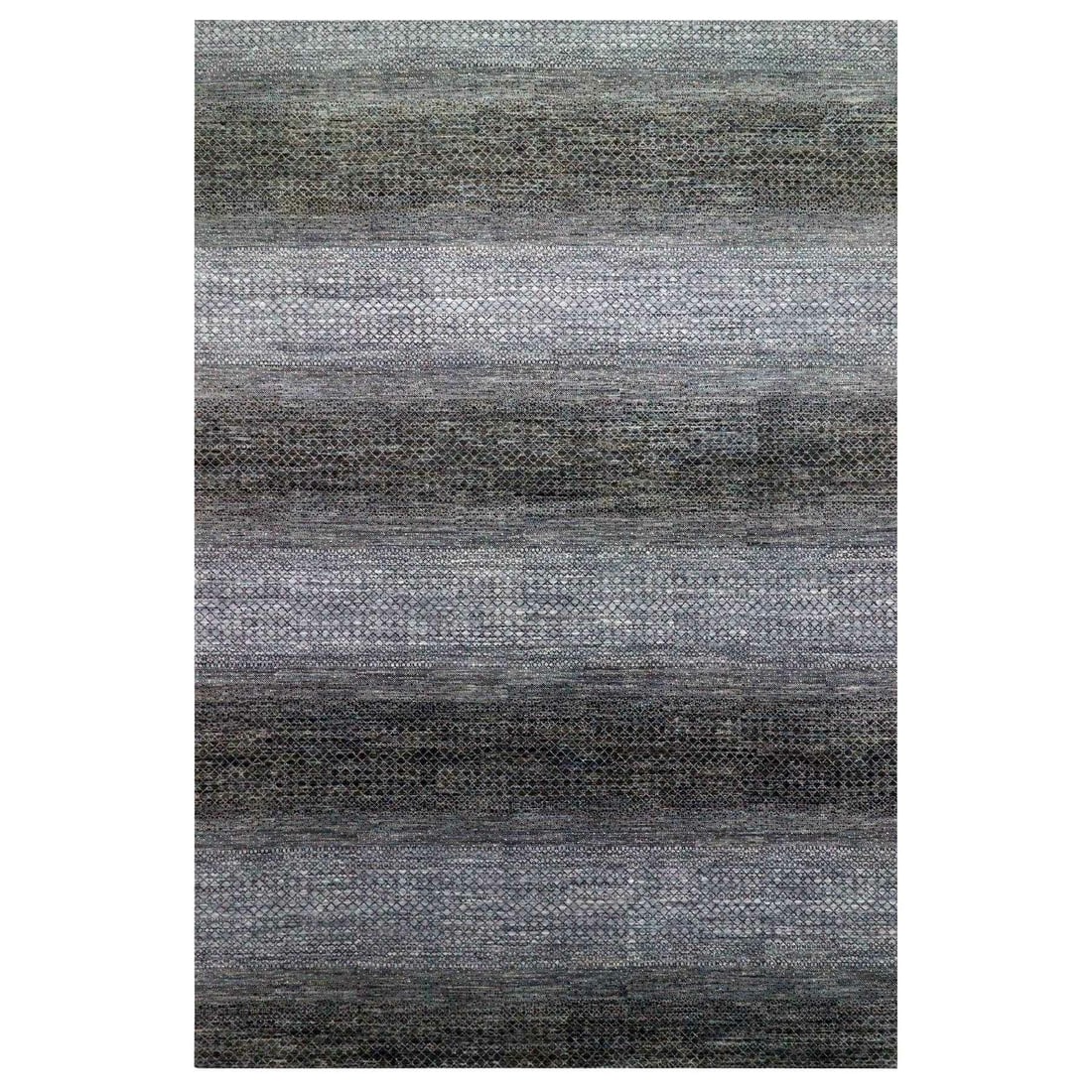 Black Chiaroscuro Collection Hand-Knotted Wool Oriental Rug (12'2"x18'): Black Chiaroscuro Collection Hand-Knotted Wool Oriental Rug (12'2"x18') Experience the timeless beauty of Indian craftsmanship in this stunning Black Chiaroscuro Collection Hand-Knotted Wool Oriental