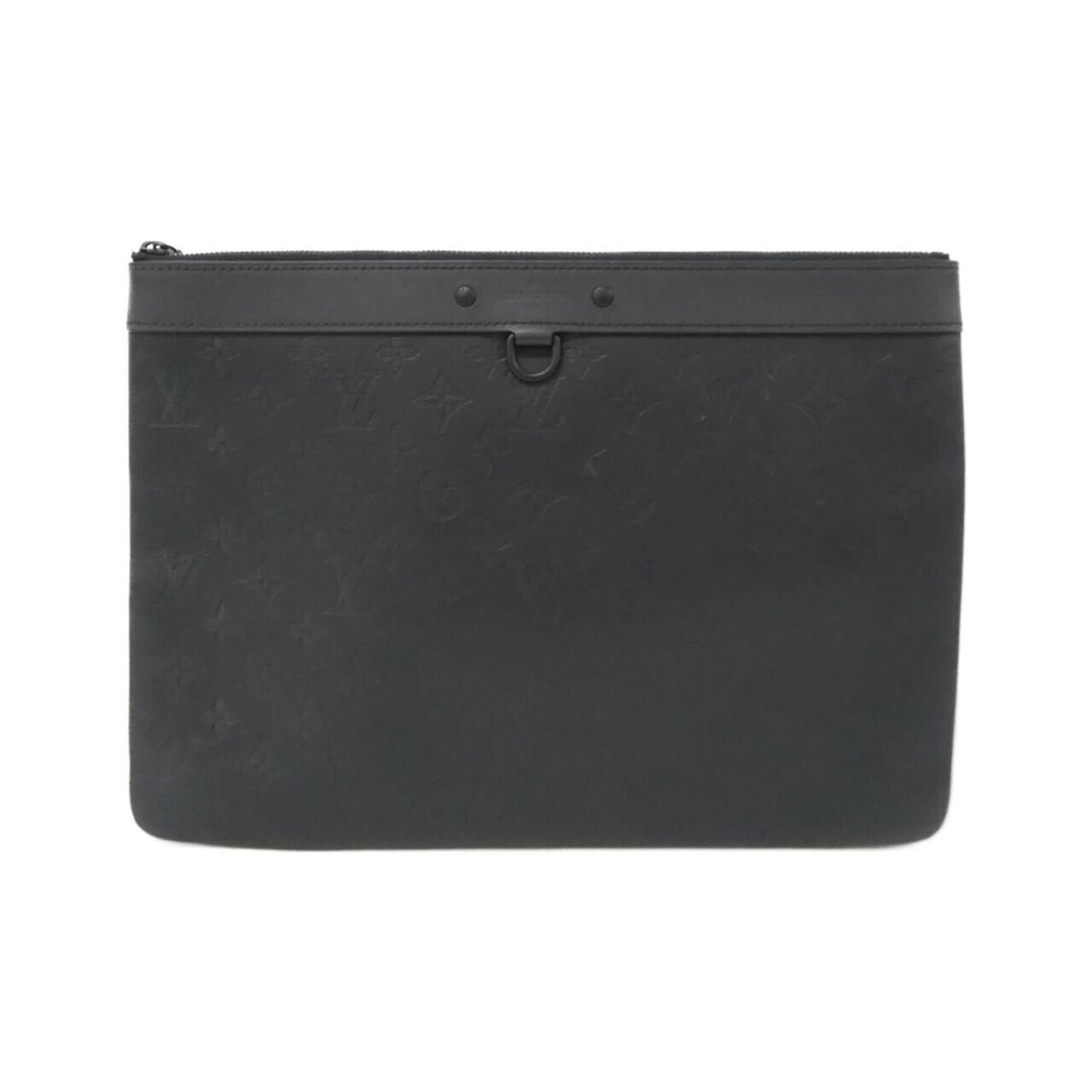 Louis Vuitton Pochette Leather Handbag: Louis Vuitton Pochette Leather Handbag A sleek and timeless piece of luxury, the Louis Vuitton Pochette Leather Handbag boasts the iconic monogram pattern on its black leather exterior, evoking classi
